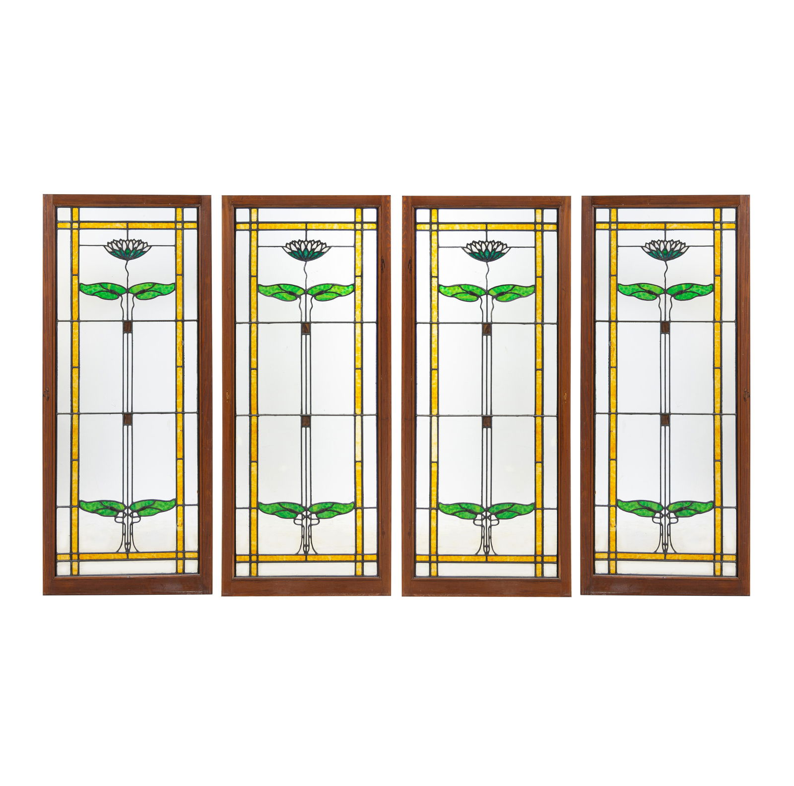 Four American Leaded Glass Windows (1 of 2)