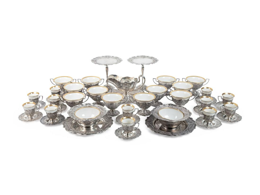 An American Silver and Porcelain-Lined Dessert Service (1 of 5)