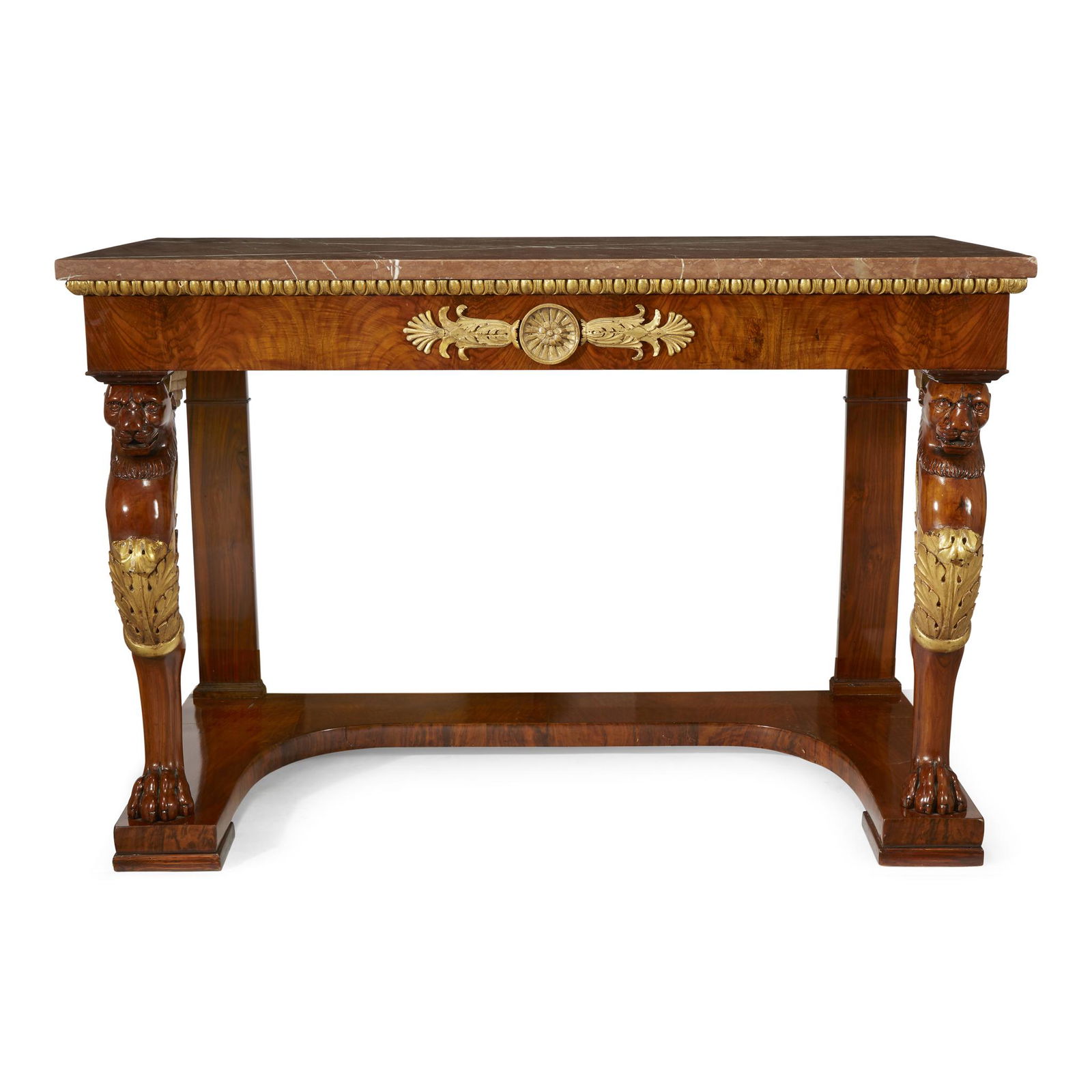A fine Italian Neoclassical parcel-gilt walnut console (1 of 6)