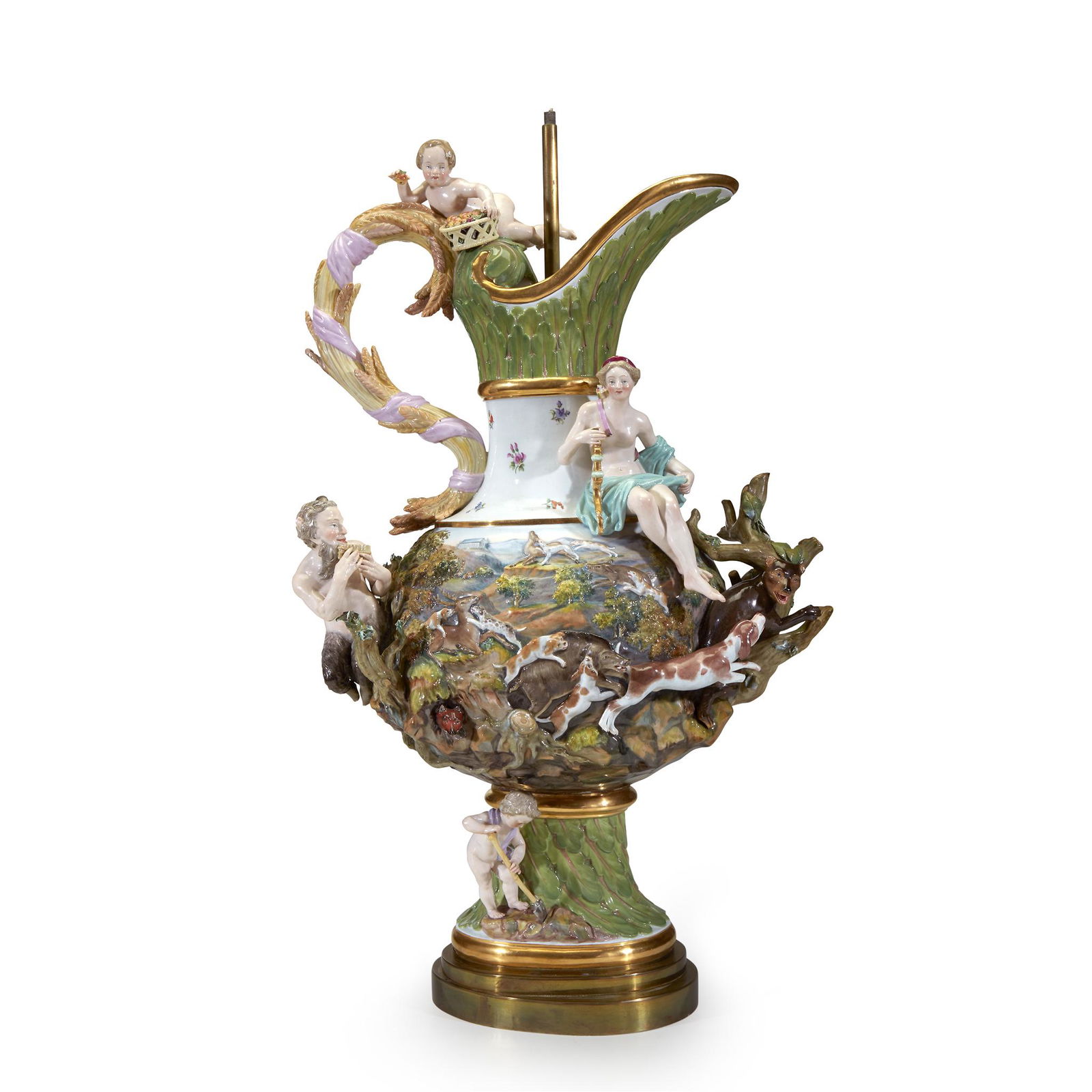 A monumental Meissen porcelain 'Elements' ewer (1 of 3)