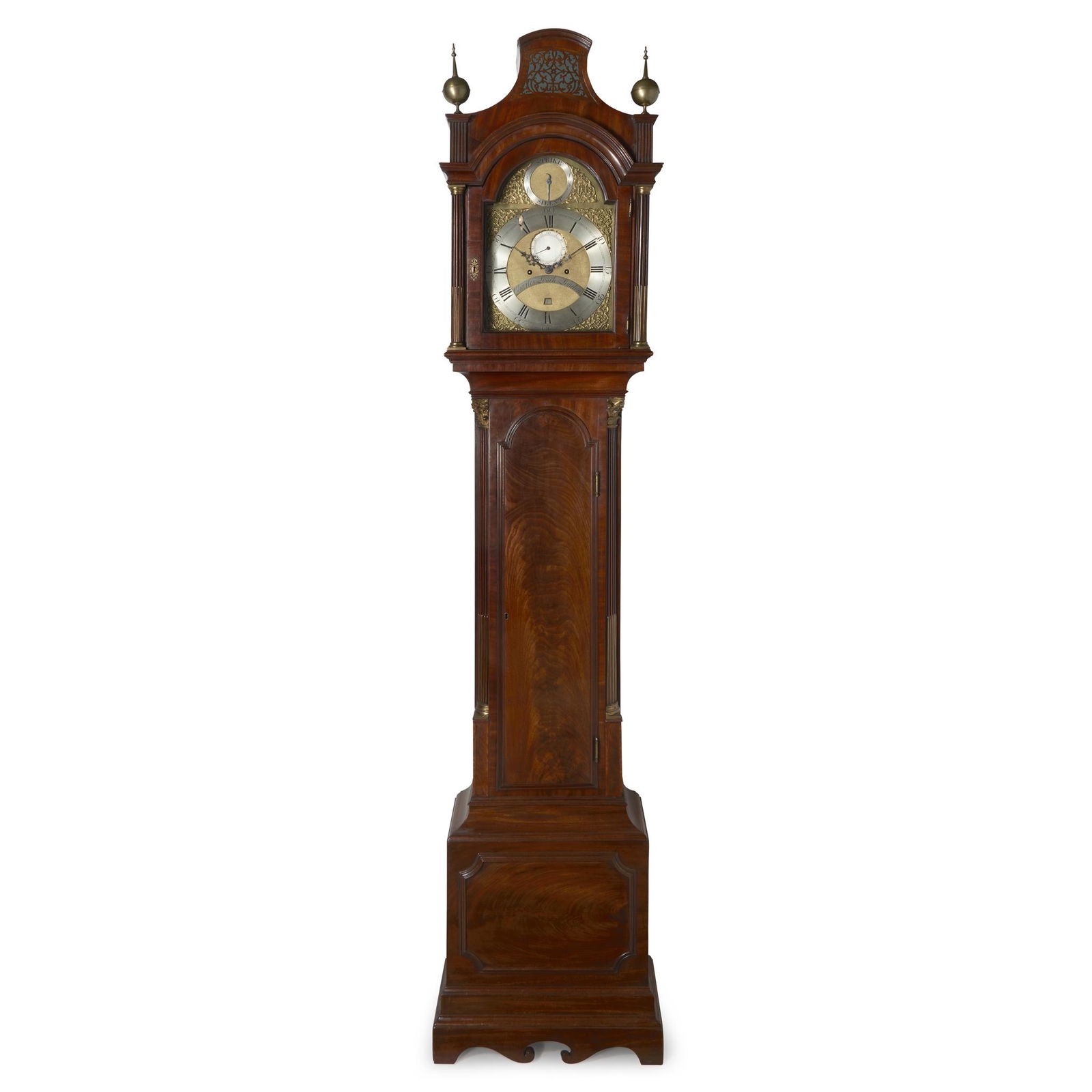 A George III brass-mounted mahogany tall case clock, (1 of 2)