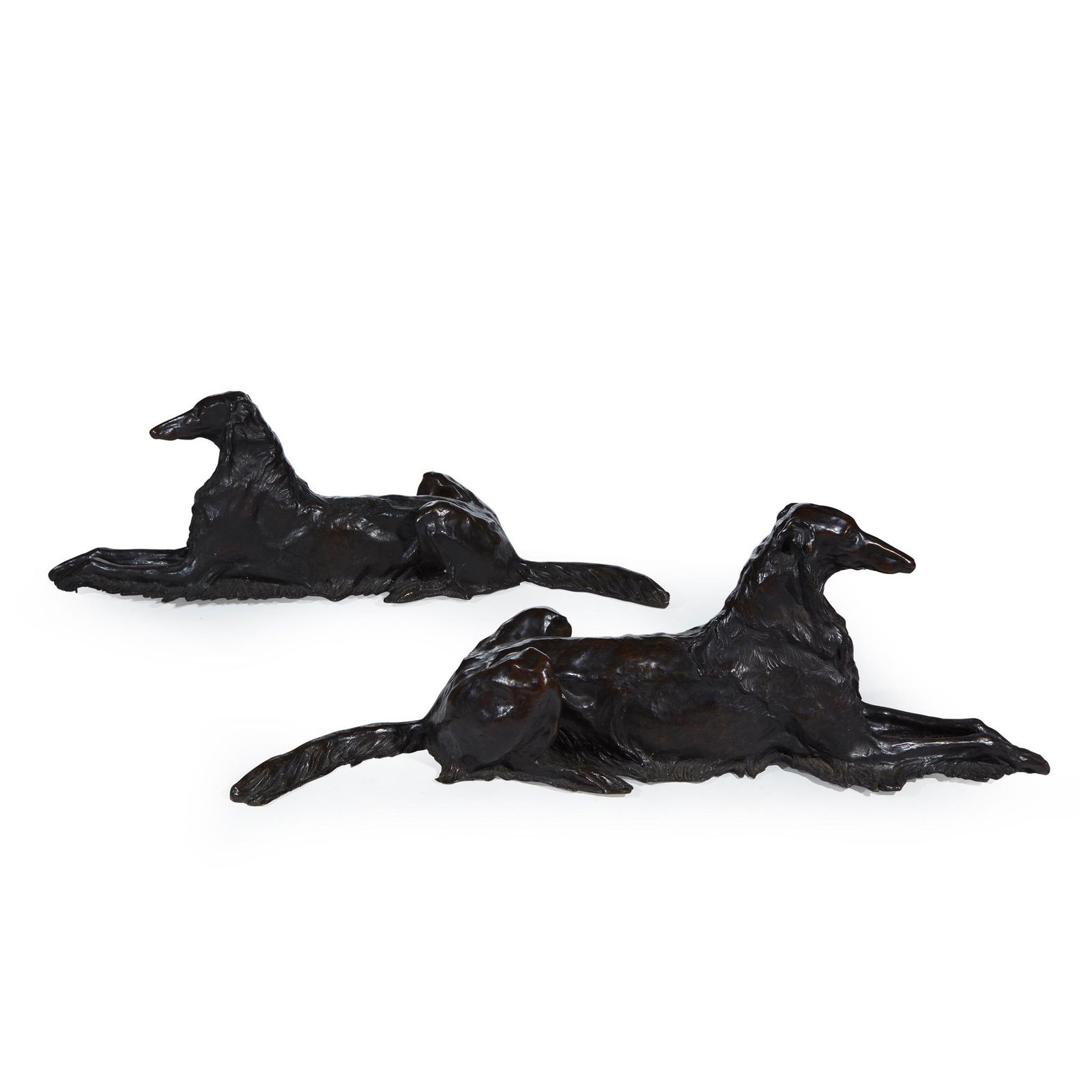 A pair of life-size bronze borzois, Probably French, (1 of 1)