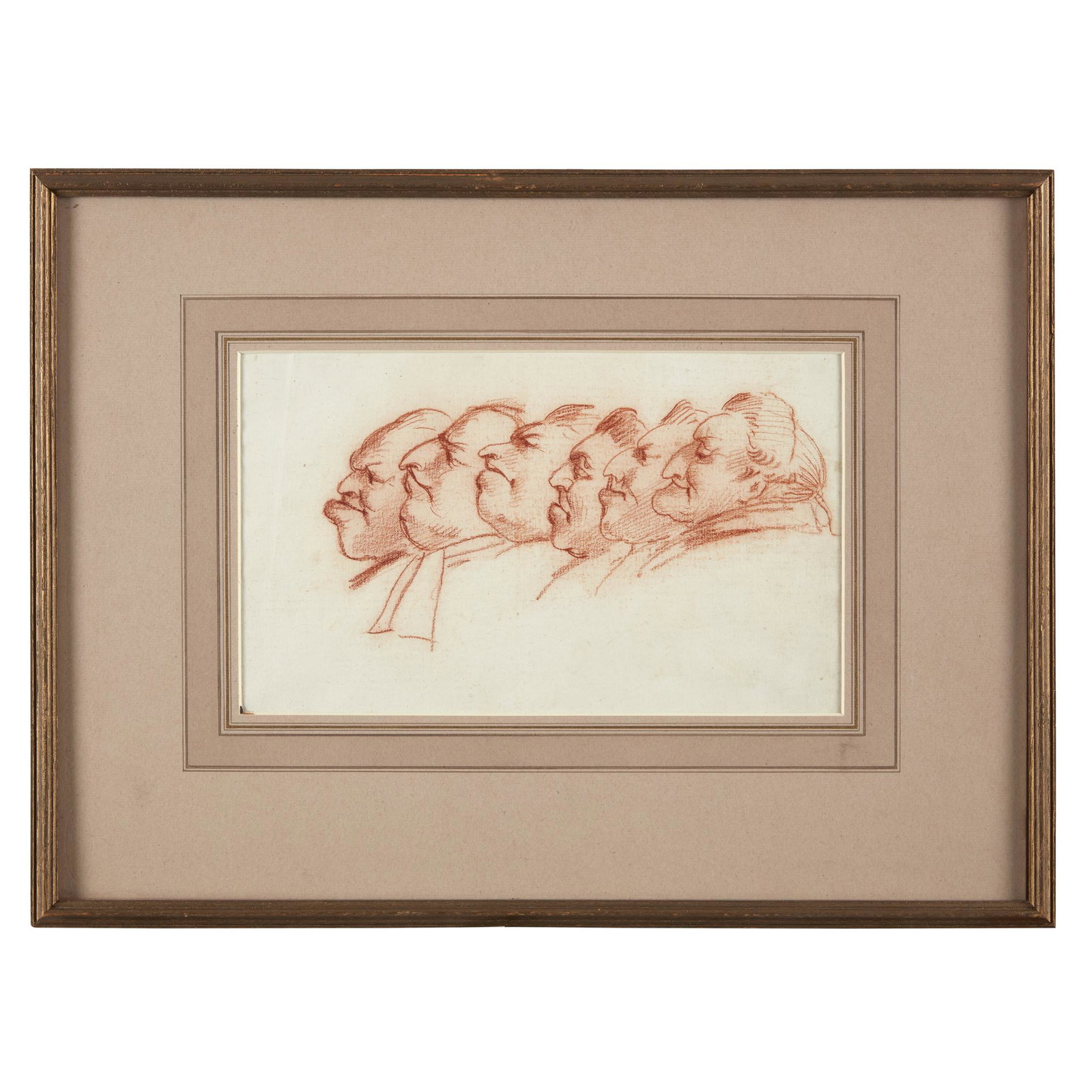 Manner of Honoré Daumier (French, 1808-1879), ,: Manner of Honoré Daumier (French, 1808-1879)Caricatures; A PairEach red chalk on paperSheet size (each): 8 x 13 3/4 in. (20.3 x 34.9cm)(2)PROVENANCE:Private Collection, Pennsylvania.