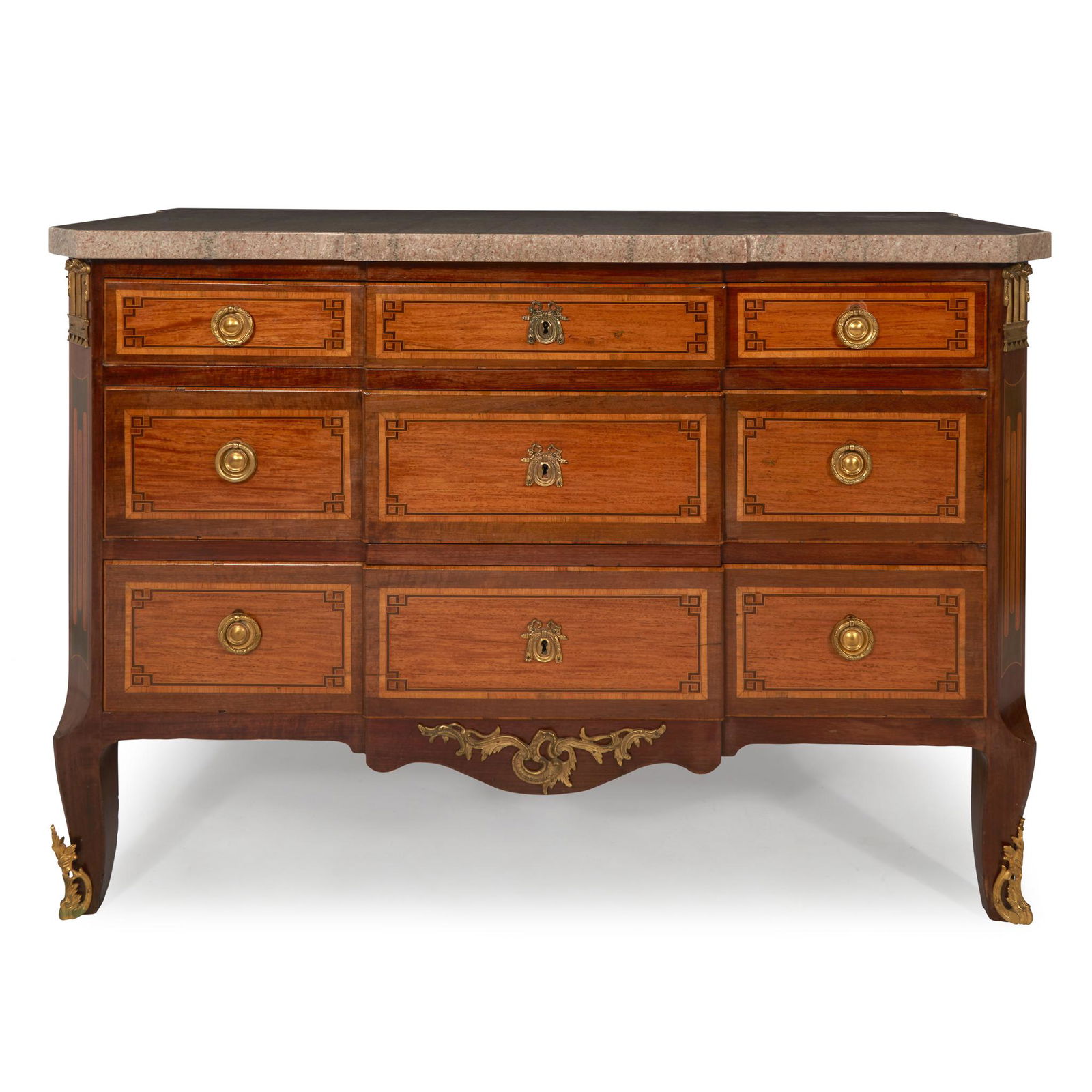 A Louis XV/XVI transitional style marble top and (1 of 2)