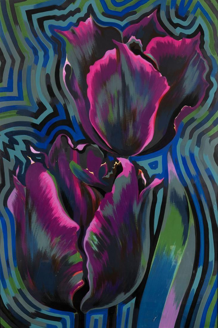 Lowell Nesbitt (American, 1933-1993) Flower, 1978: Lowell Nesbitt (American, 1933-1993) Flower, 1978 tempera on board 60 1/2 x 40 1/2 inches. Provenance: Sold: Christie's East, May 18, 1999, Lot 224 For condition inquiries please contact Nathan Brady 
