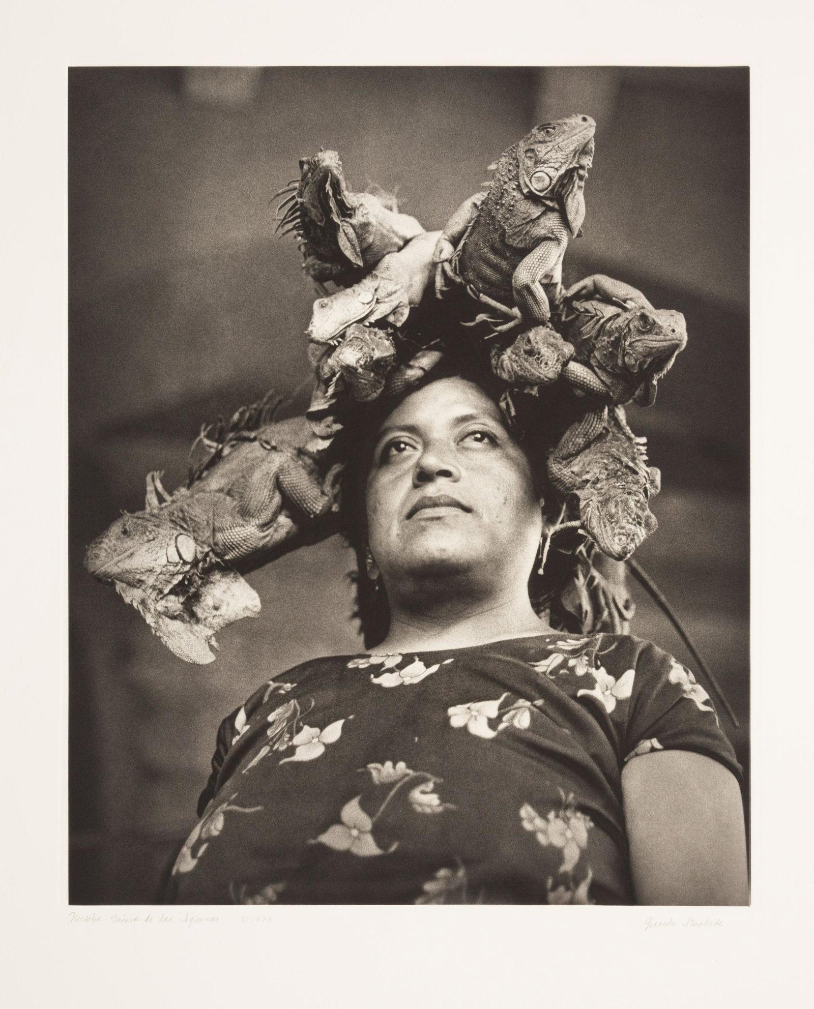 Graciela Iturbide (Mexican, b. 1942) Nuestra Senora de: Graciela Iturbide (Mexican, b. 1942) Nuestra Senora de las Iguanas, Juchitan, Oaxaca (Our Lady of the Iguanas), 1996 photogravure signed, dated and numbered in pencil Sheet: 29 7/8 x 25 1/8 inches. Fo