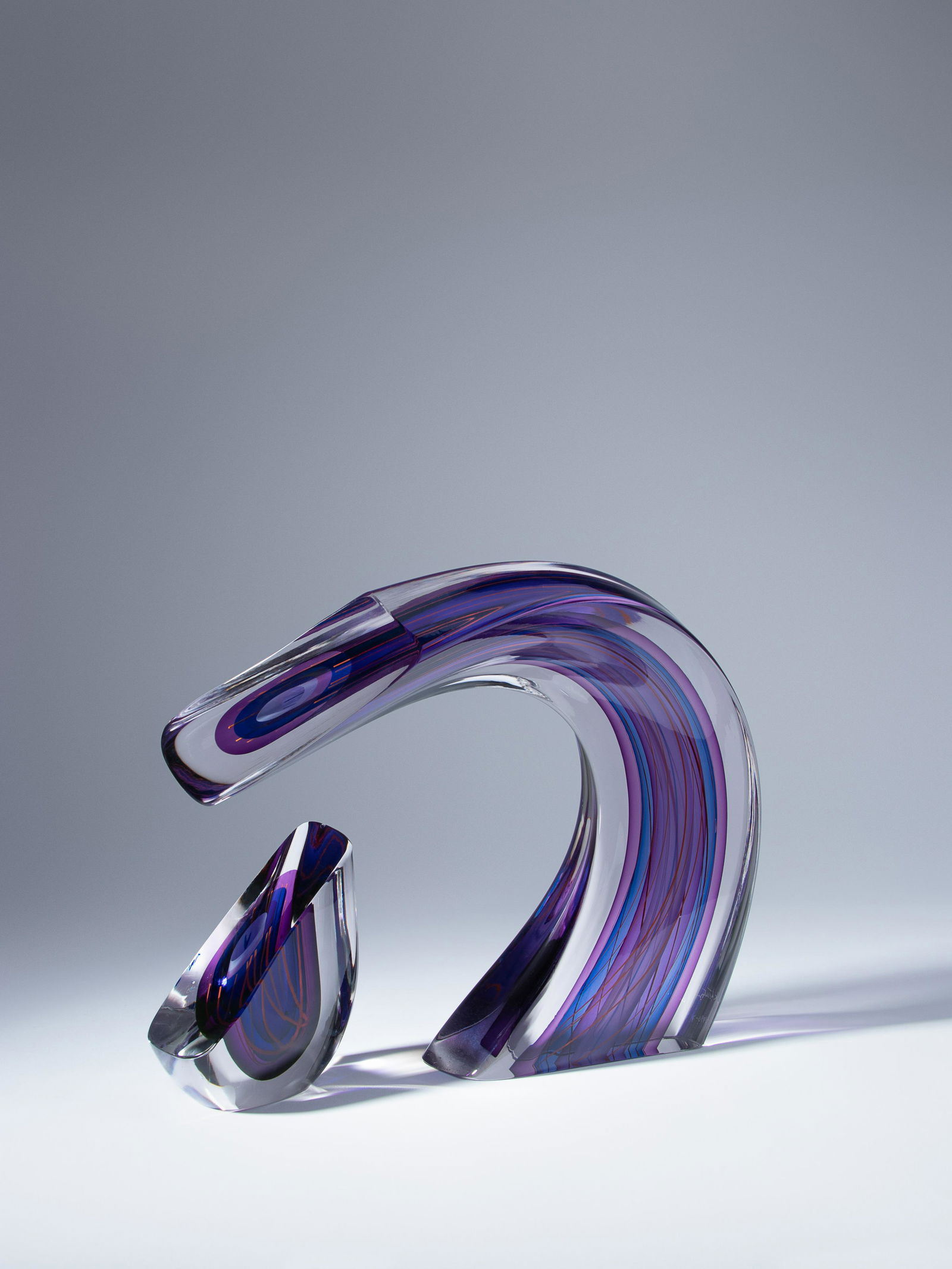 Harvey K. Littleton (American, 1922-2013) Untitled,: Harvey K. Littleton (American, 1922-2013) Untitled, 1990 glass signed and dated '1-1990' Tallest | 11 1/2 x 16 x 5 inches. Estate of Rawleigh & Mary Ann Warner chip to smaller element For condition in