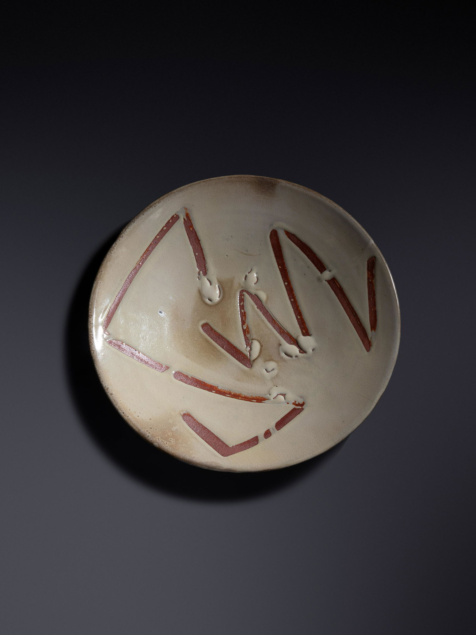 Chris Gustin (American, b. 1952) Platter 775, c. 1982: Chris Gustin (American, b. 1952) Platter 775, c. 1982 glazed stoneware signed 'Gustin 1982' to verso 3 1/4 x 24 inches. For condition inquiries please contact Nathan Brady at nathanbrady@hindmanauctio