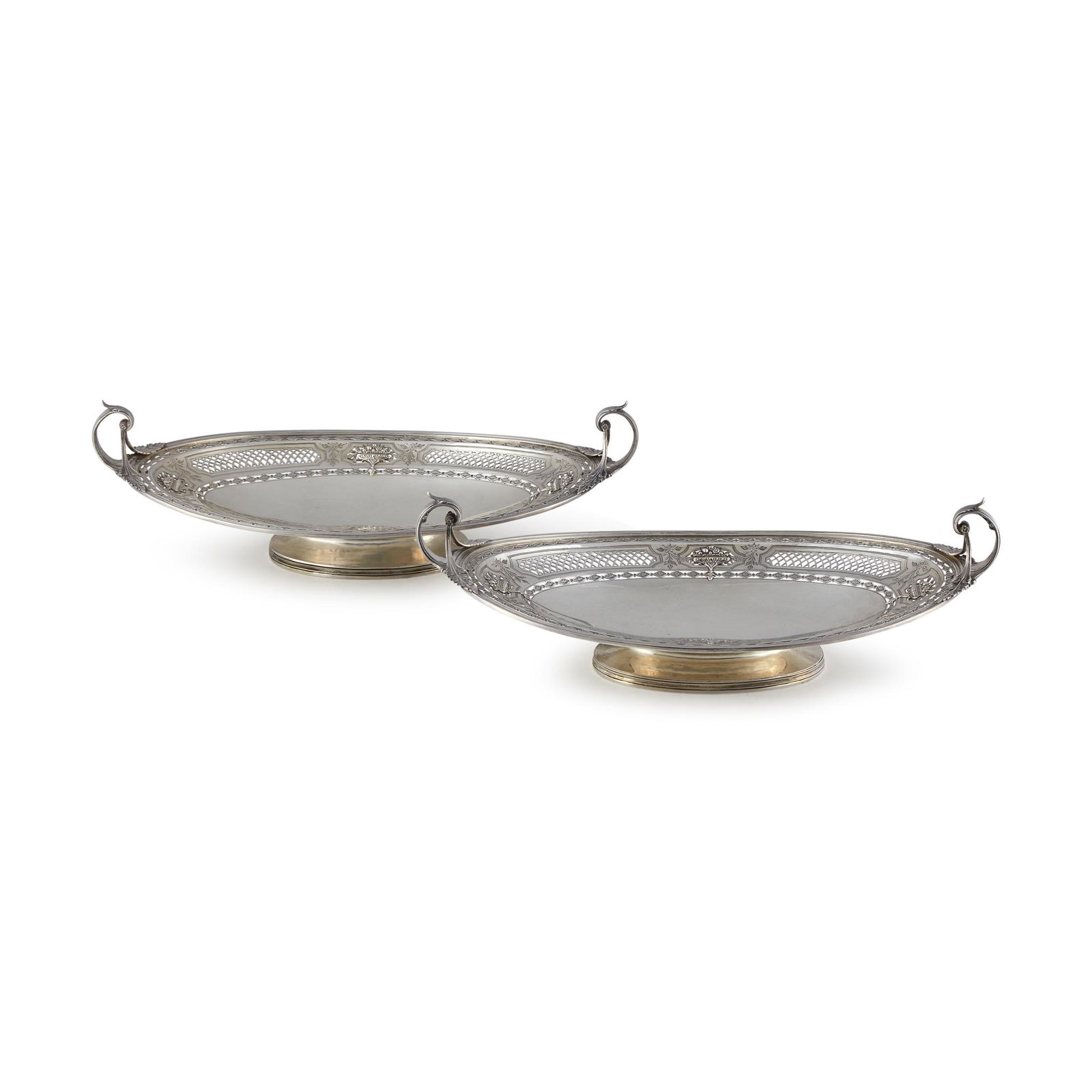 A pair of American sterling silver reticulated serving (1 of 1)