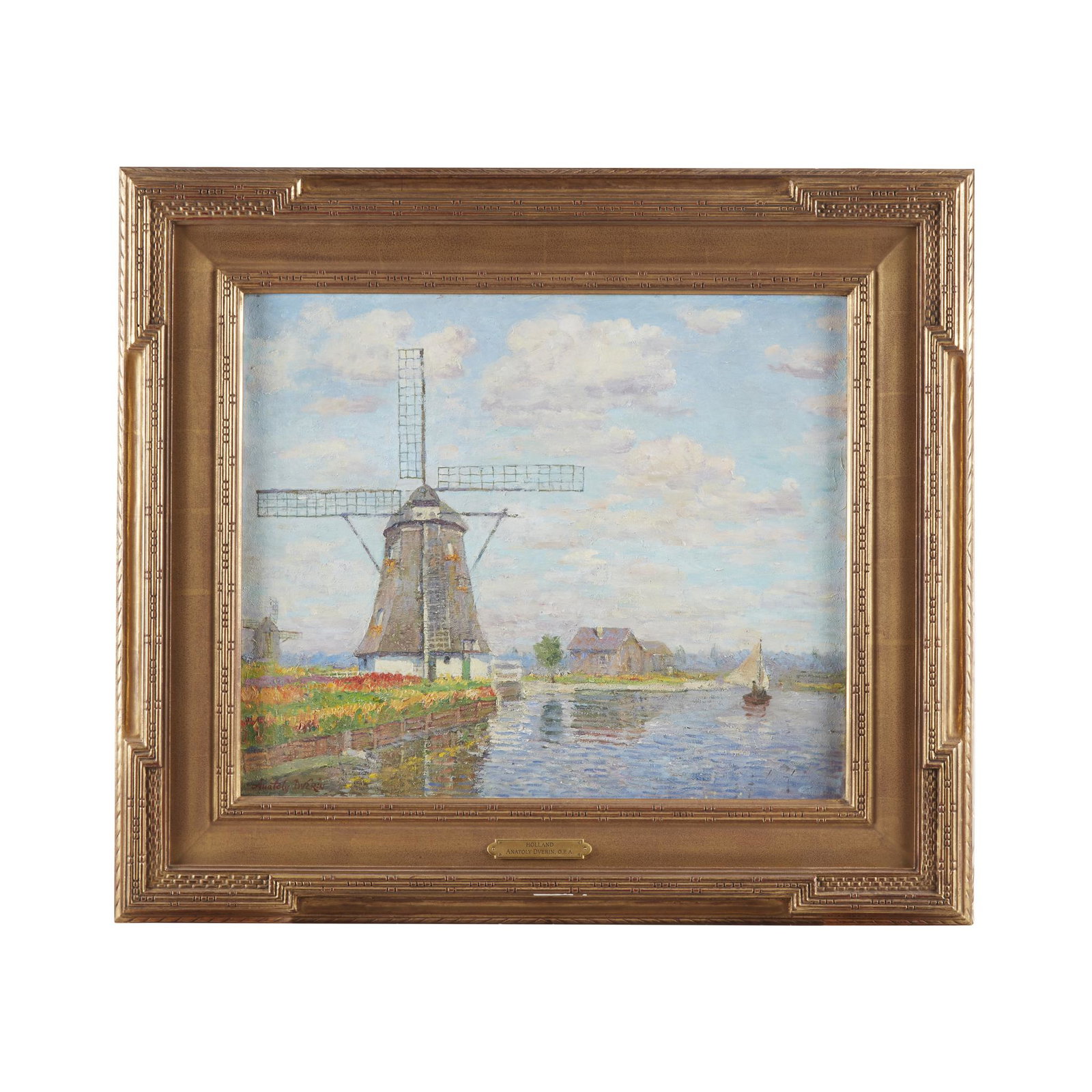 Anatoly Dverin (Ukrainian/American, B. 1935), , Holland: Anatoly Dverin (Ukrainian/American, B. 1935)HollandSigned 'Anatoly Dverin' bottom left, oil on canvas20 x 24 in. (50.8 x 61cm)PROVENANCE:Collection of Heidi Bingham Stott, Florida.