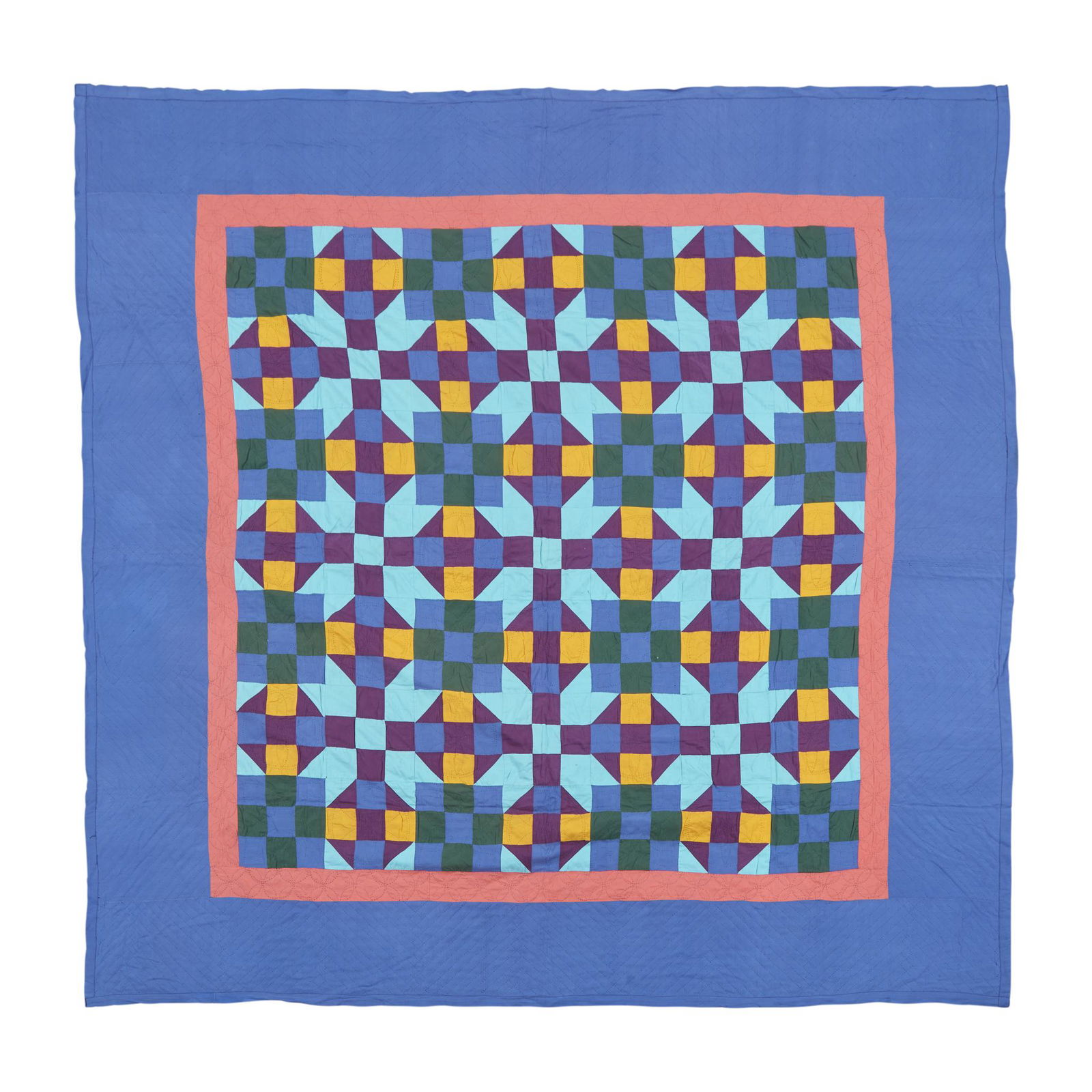 Amish "Nine-Patch" variation pattern quilt, Indiana, (1 of 1)