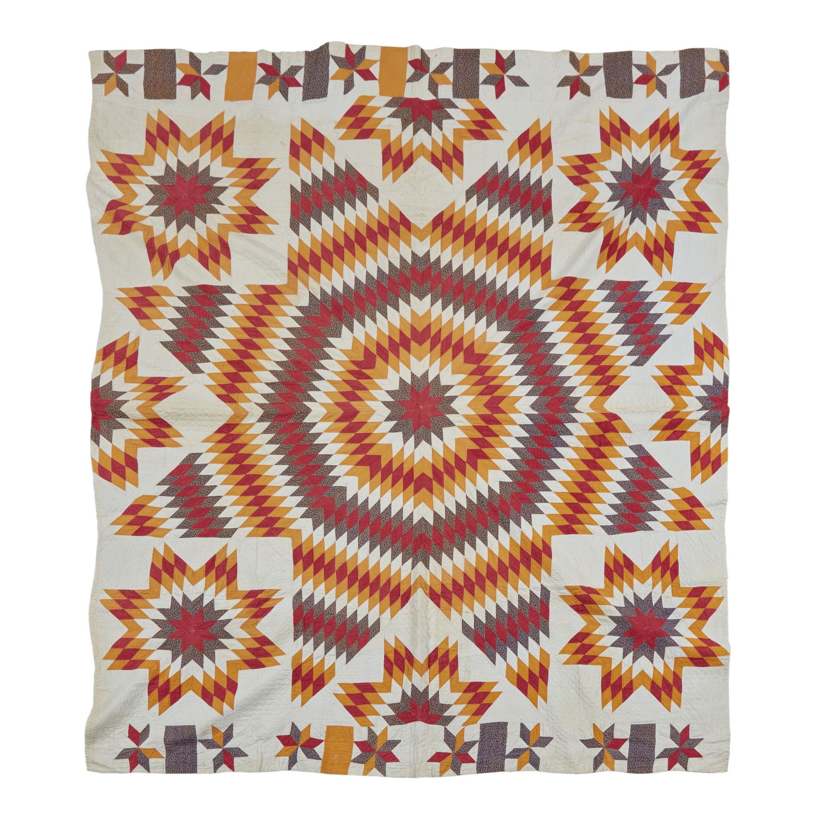 Pieced "Star of Bethlehem" patterned quilt, 19th (1 of 1)