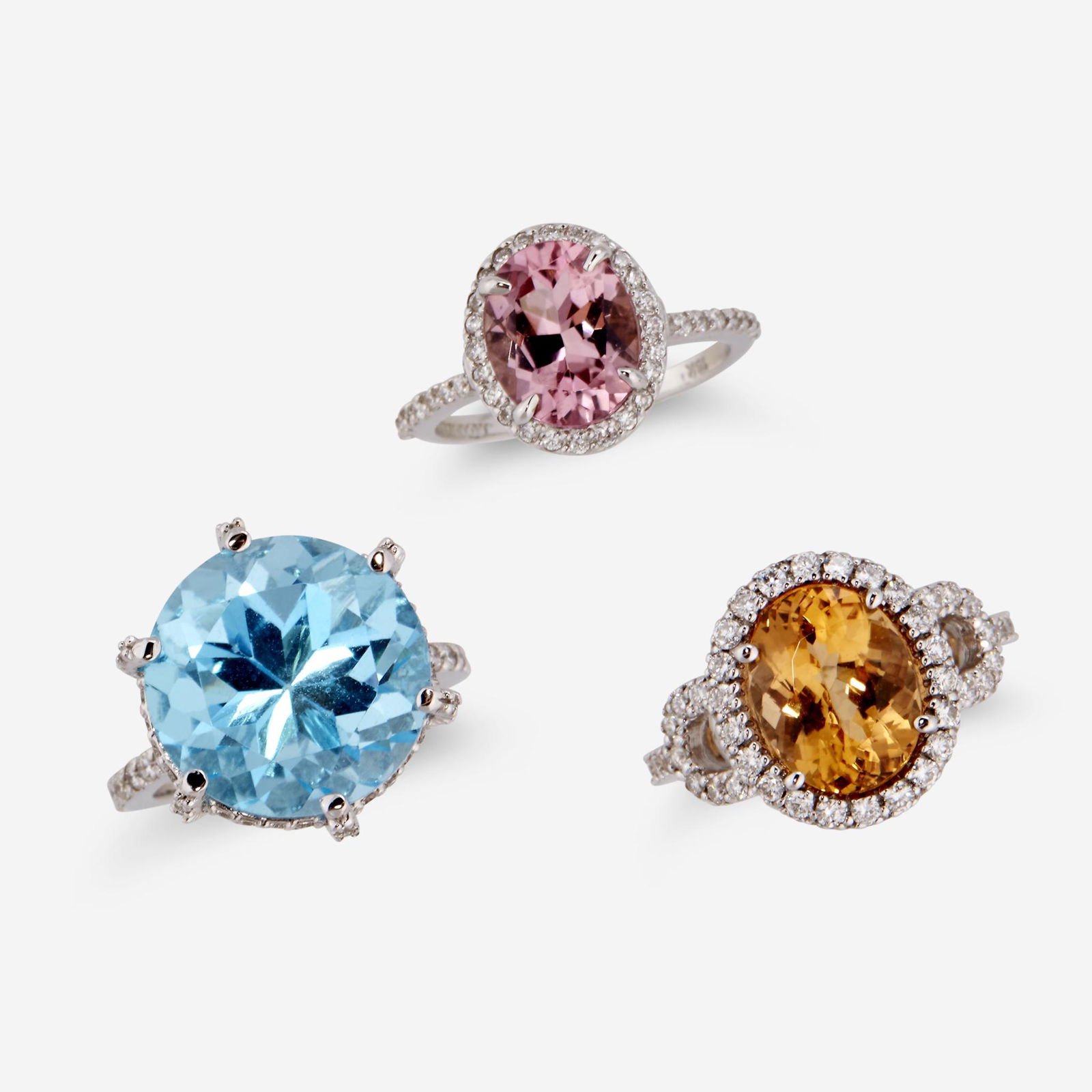 A group of three gem-set, diamond, and eighteen karat (1 of 2)