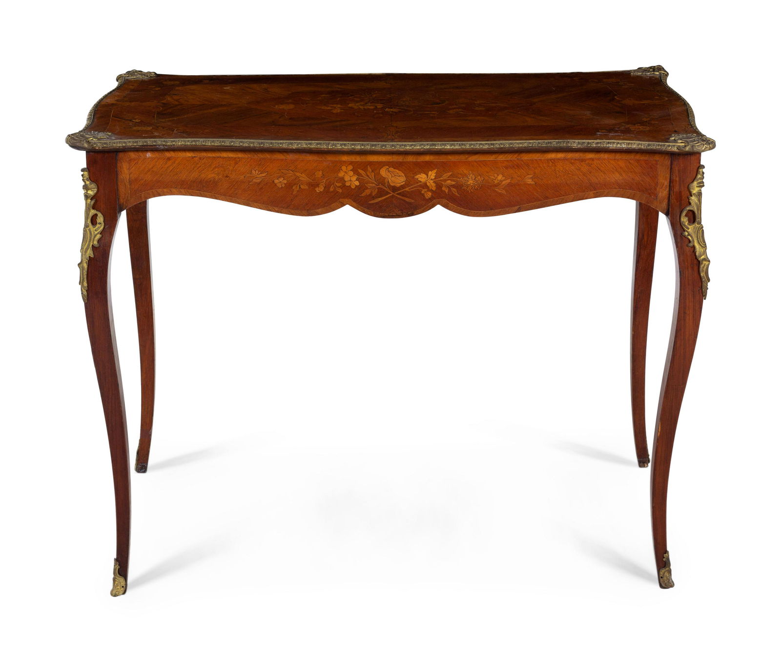 A Louis XV Style Gilt Bronze Mounted Marquetry (1 of 2)