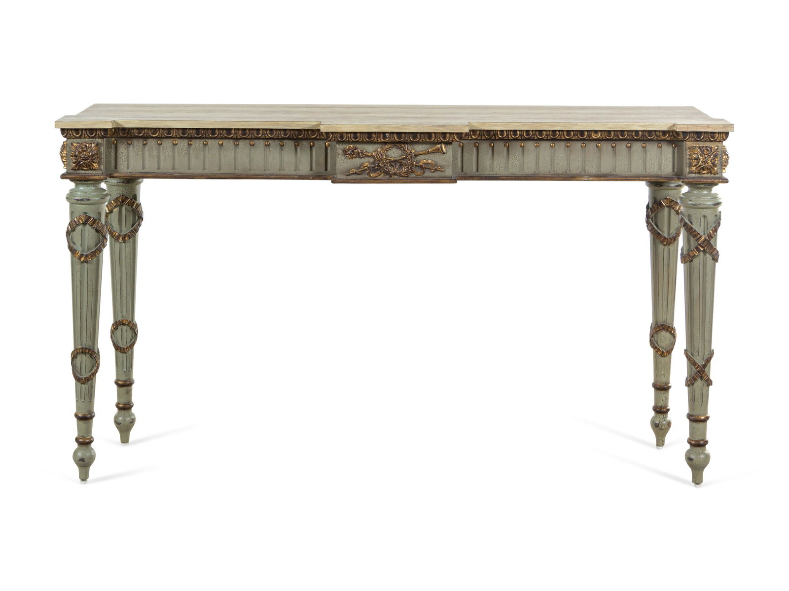 A Louis XVI Style Painted Console Table with a Faux (1 of 2)