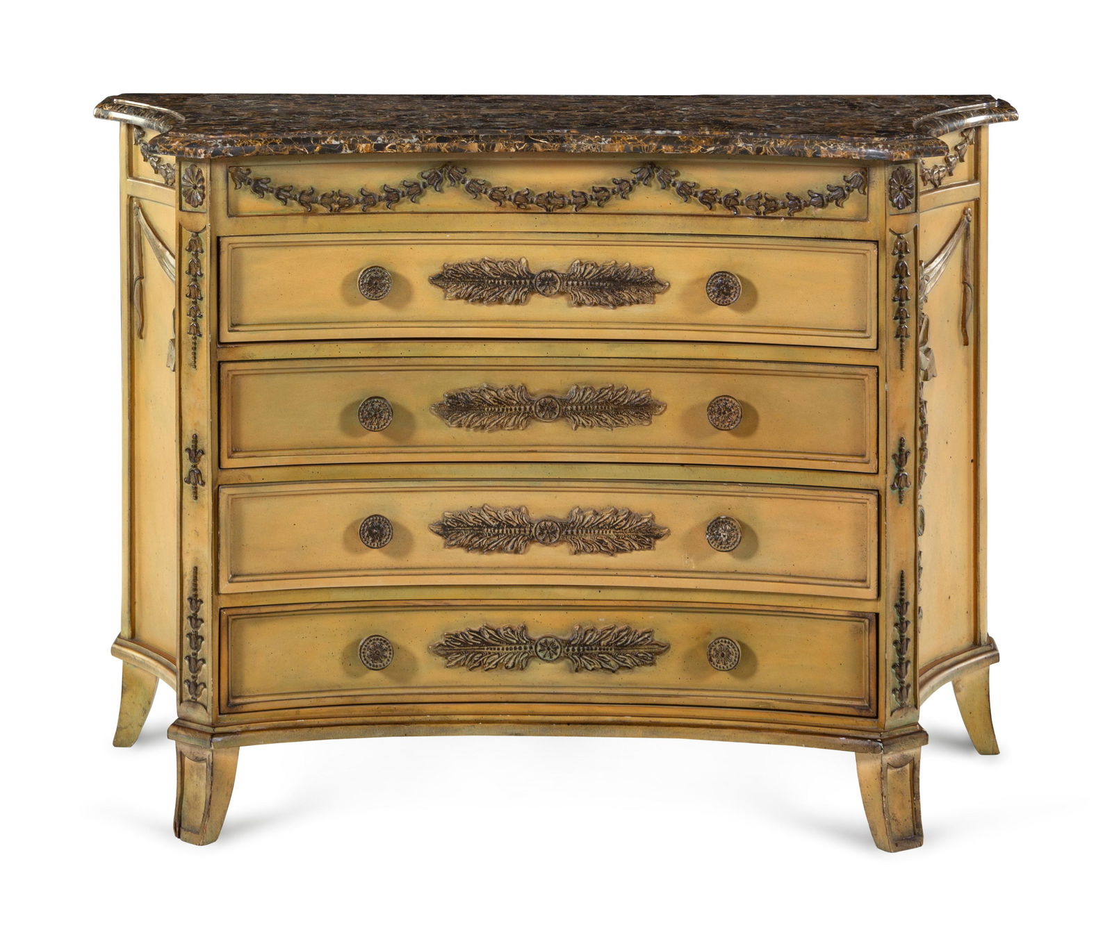 A Louis XVI Style Painted Commode with a (1 of 2)