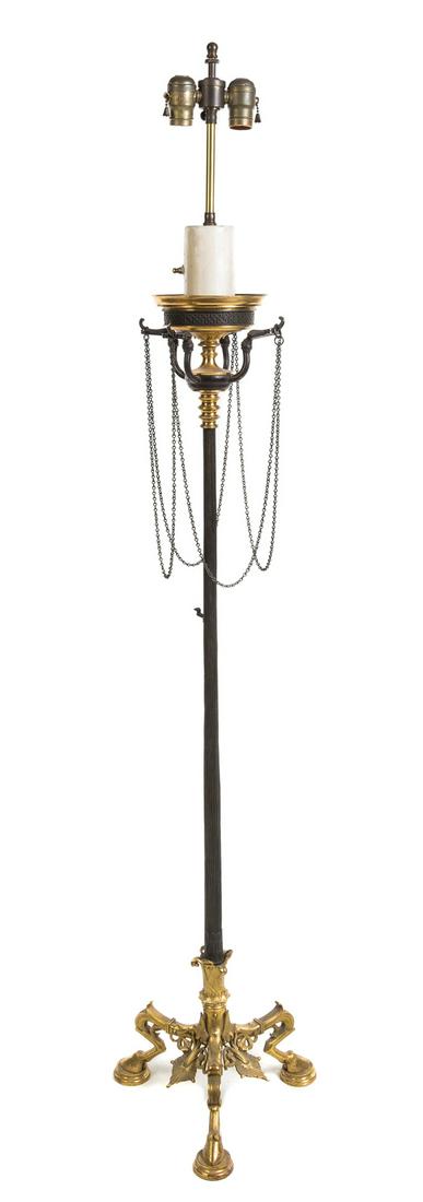 A French Neoclassical Style Parcel Gilt Bronze Floor (1 of 1)