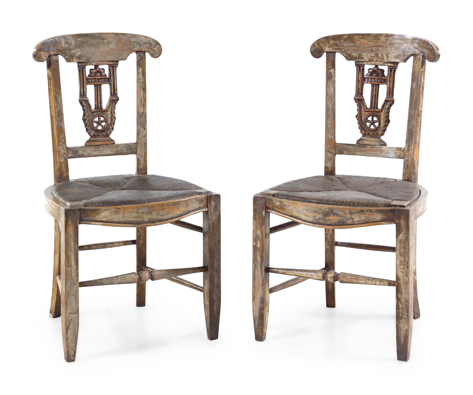 A Pair of Italian Neoclassical Painted Side Chairs (1 of 1)