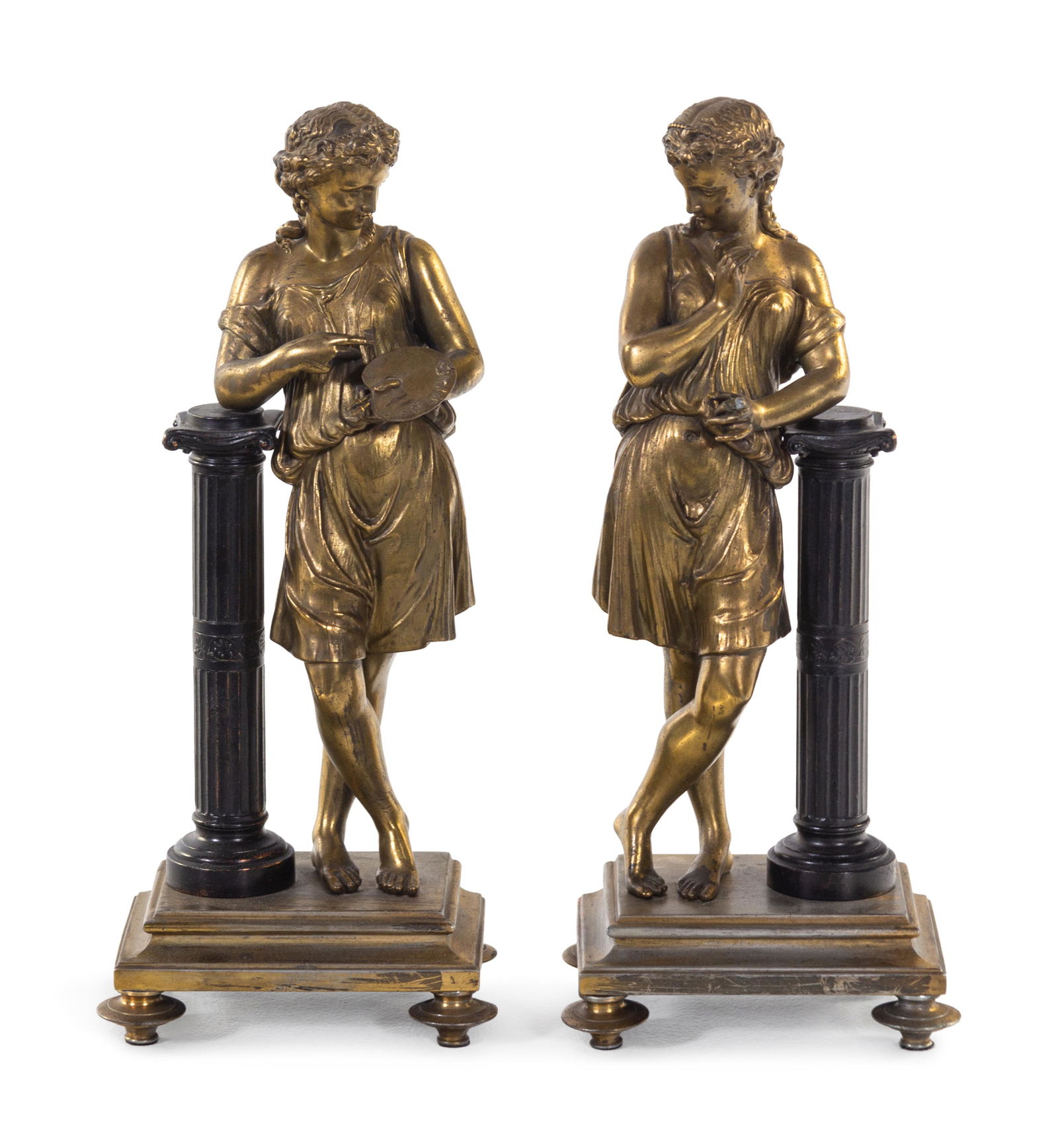 A Pair of Continental Bronze Figures Allegorical of the (1 of 2)