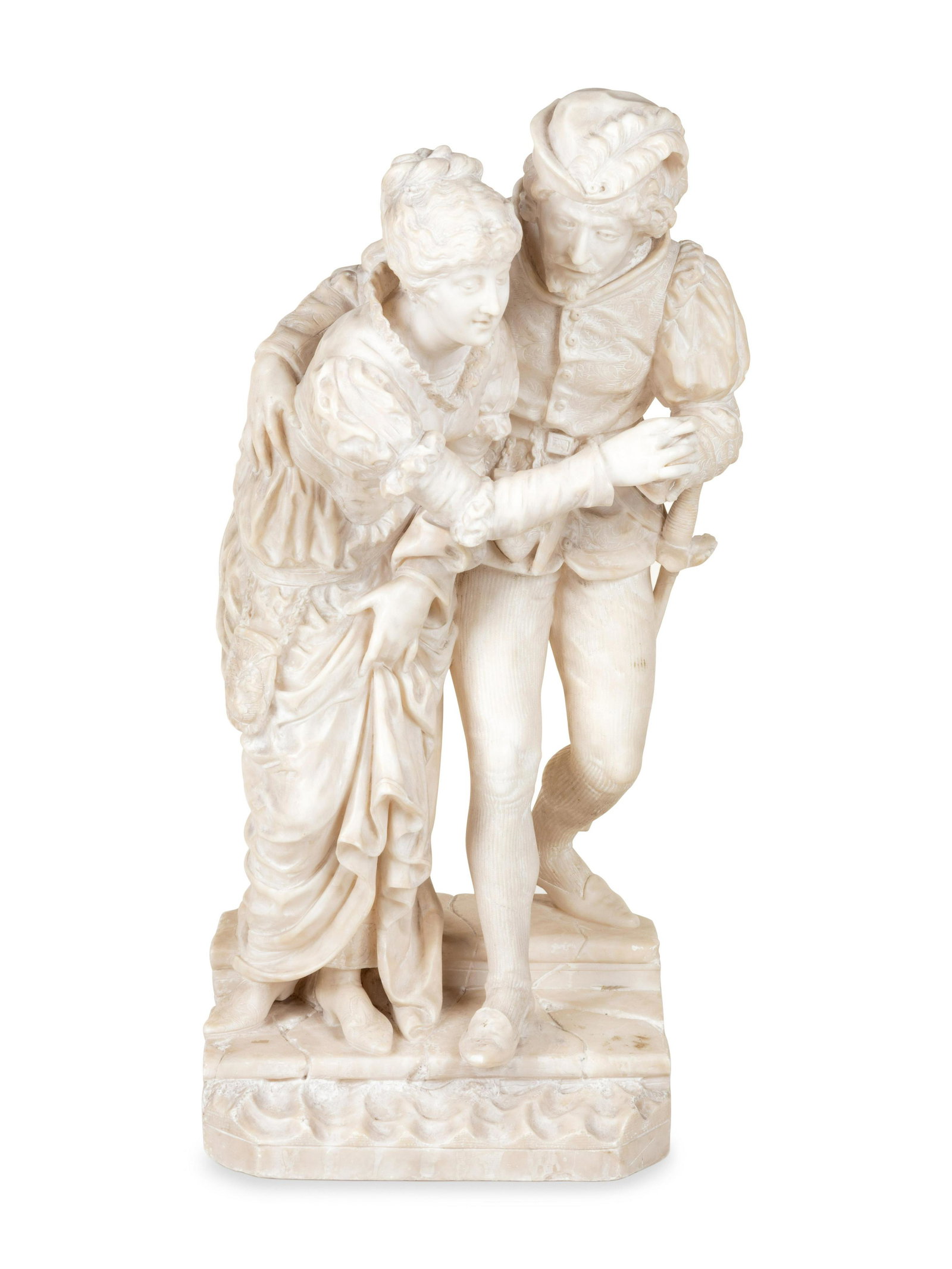 An Italian Carved Alabaster Figural Group (1 of 3)