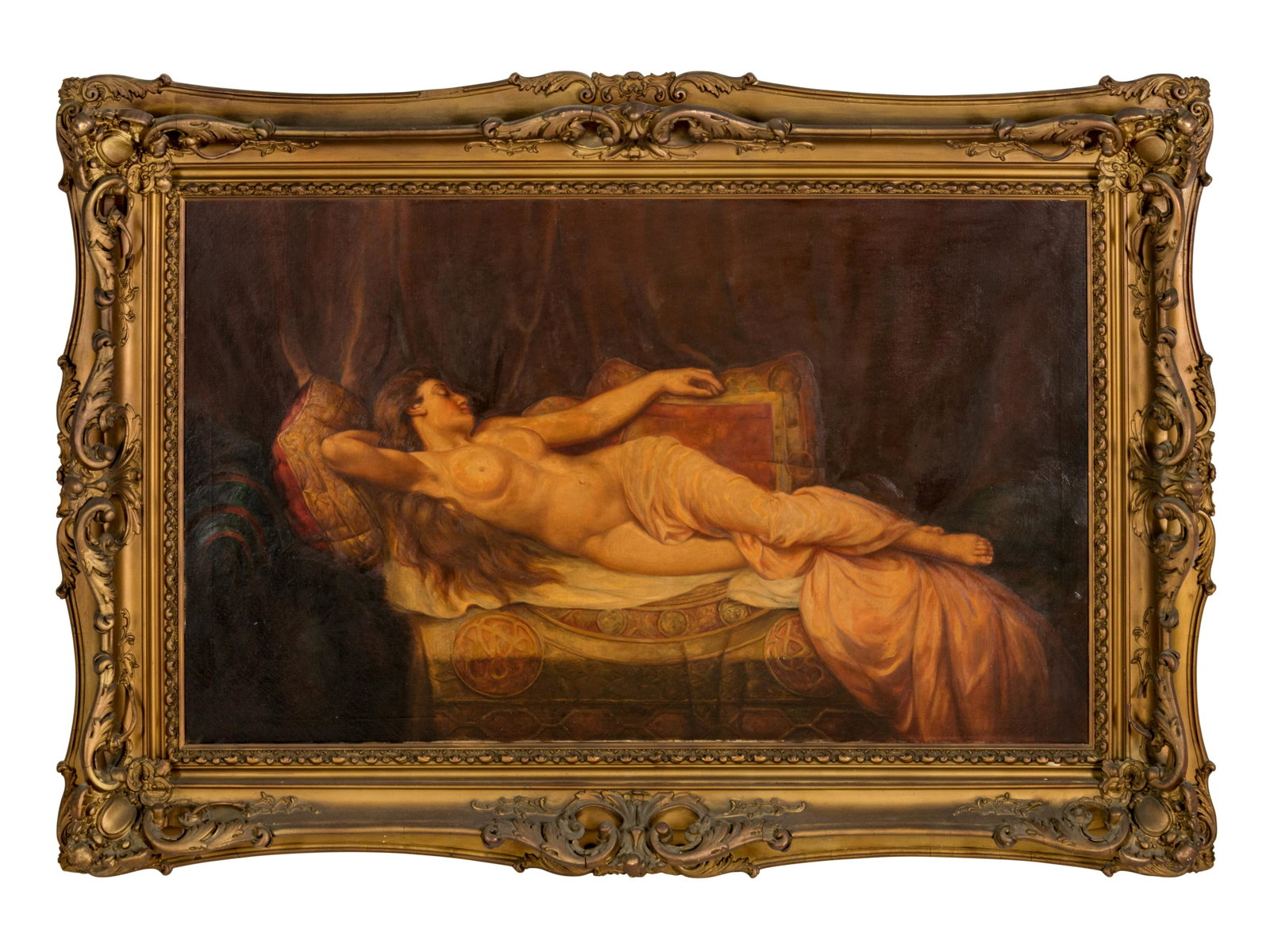 Continental School, Late 19th/Early 20th Century: Continental School, Late 19th/Early 20th Century Reclining Nude oil on canvas 32 x 53 1/2 inches.