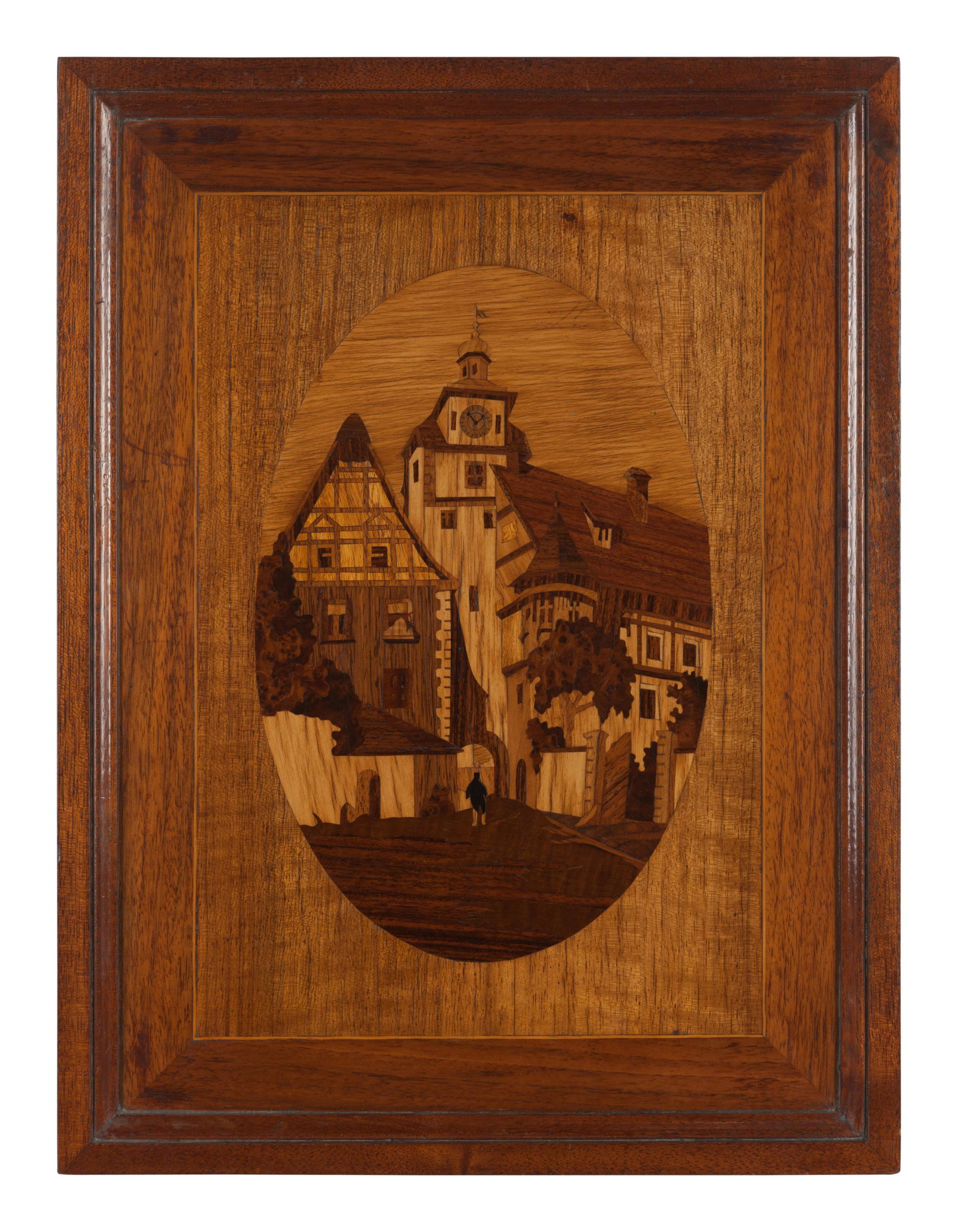 Two Continental Carved and Marquetry Decorated Panels (1 of 2)