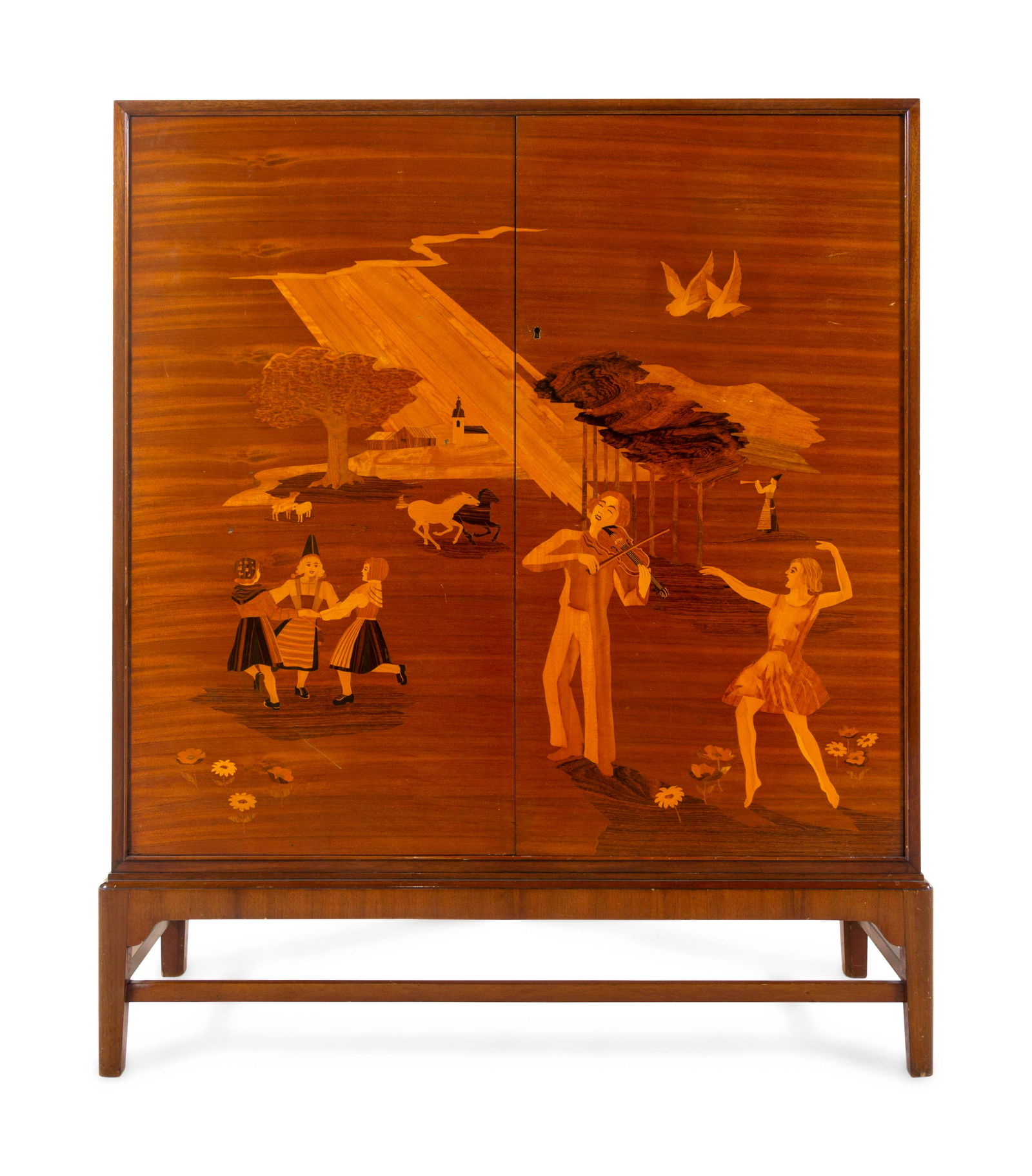 A Continental Marquetry Cabinet (1 of 3)