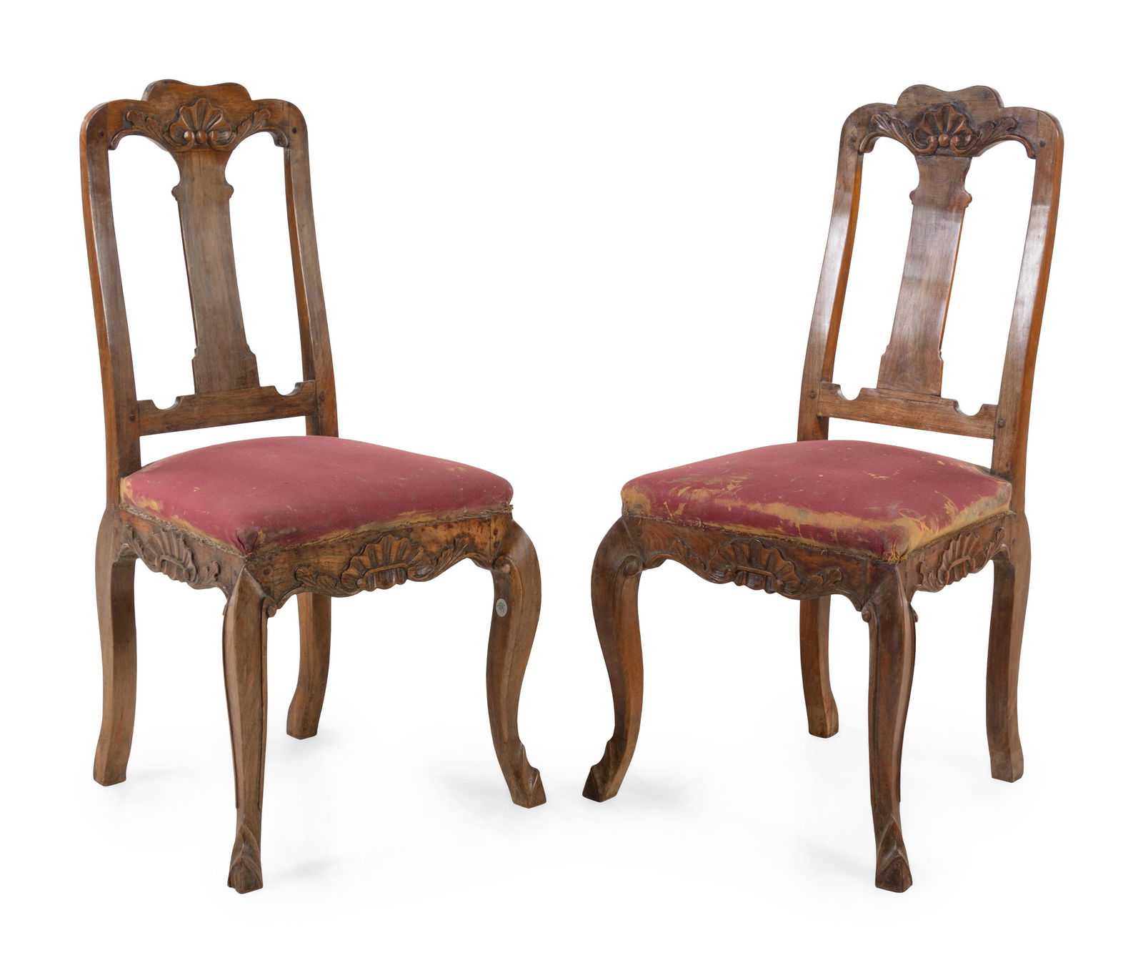 A Pair of Dutch Carved Walnut Side Chairs (1 of 1)