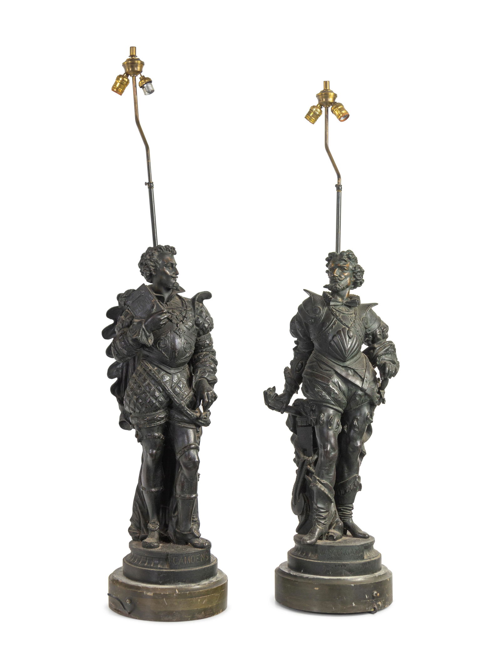 A Pair of Continental Cast Metal Figures of Warriors (1 of 3)