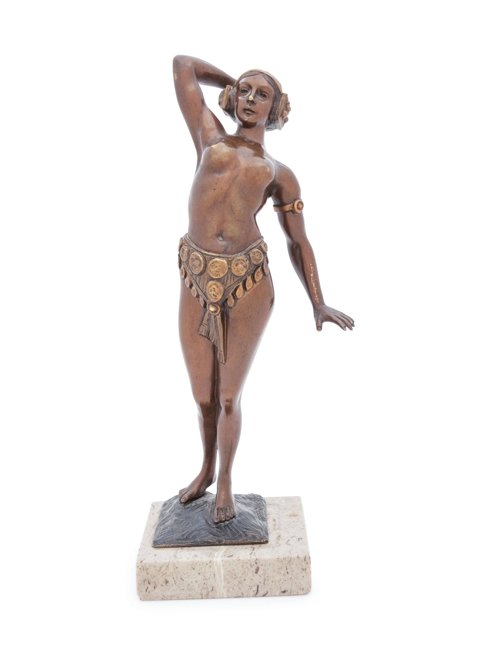 After Felix Fesler, 20th Century: After Felix Fesler, 20th Century Standing Nude bronze signed Fesler F. Height overall 10 1/4 inches.