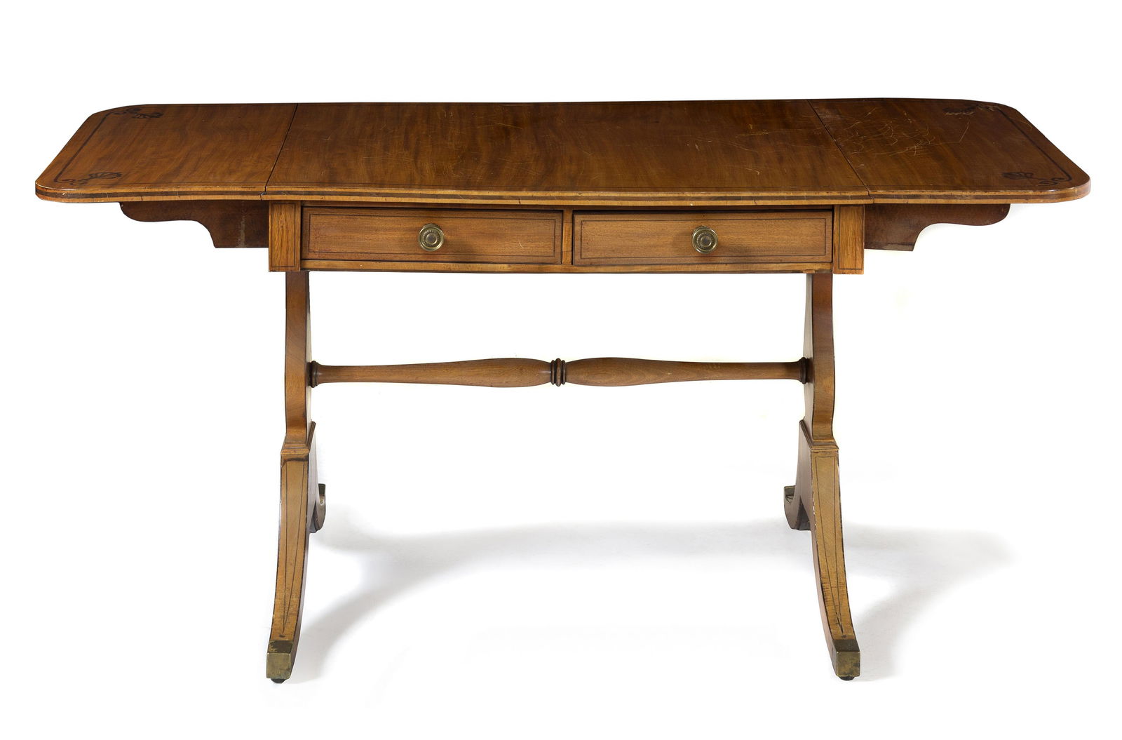 A Regency Ebony Inlaid Mahogany Sofa Table (1 of 1)