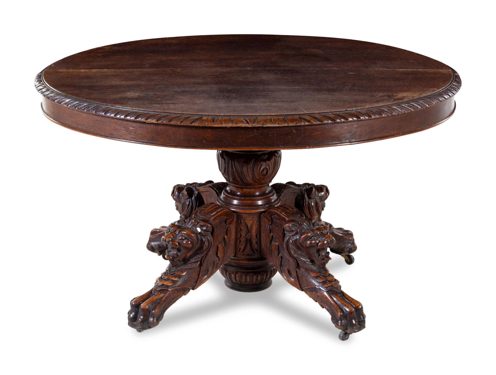 A Renaissance Revival Carved Walnut Table (1 of 2)