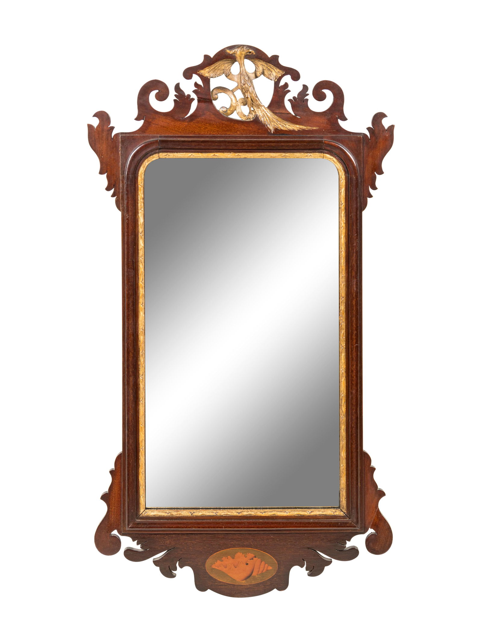 A Chippendale Parcel Gilt Mahogany and Marquetry (1 of 1)