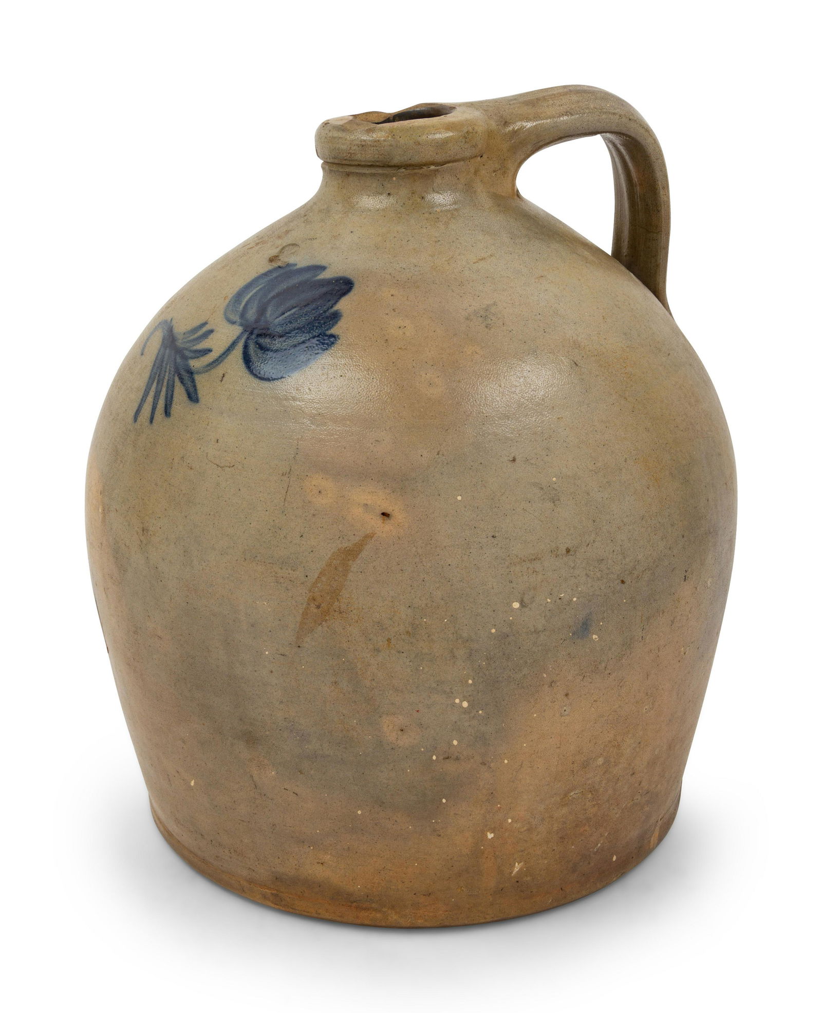 A Cobalt-Decorated Stoneware Two-Gallon Flower Jug  (1 of 2)