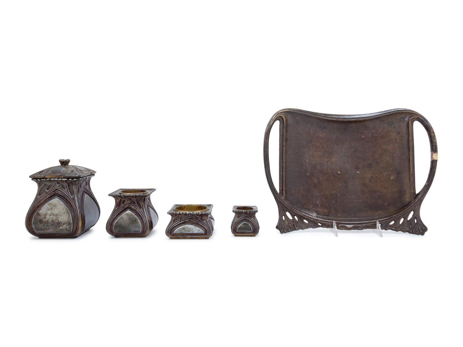 Five Art Nouveau Mixed Metal Table Articles (1 of 2)