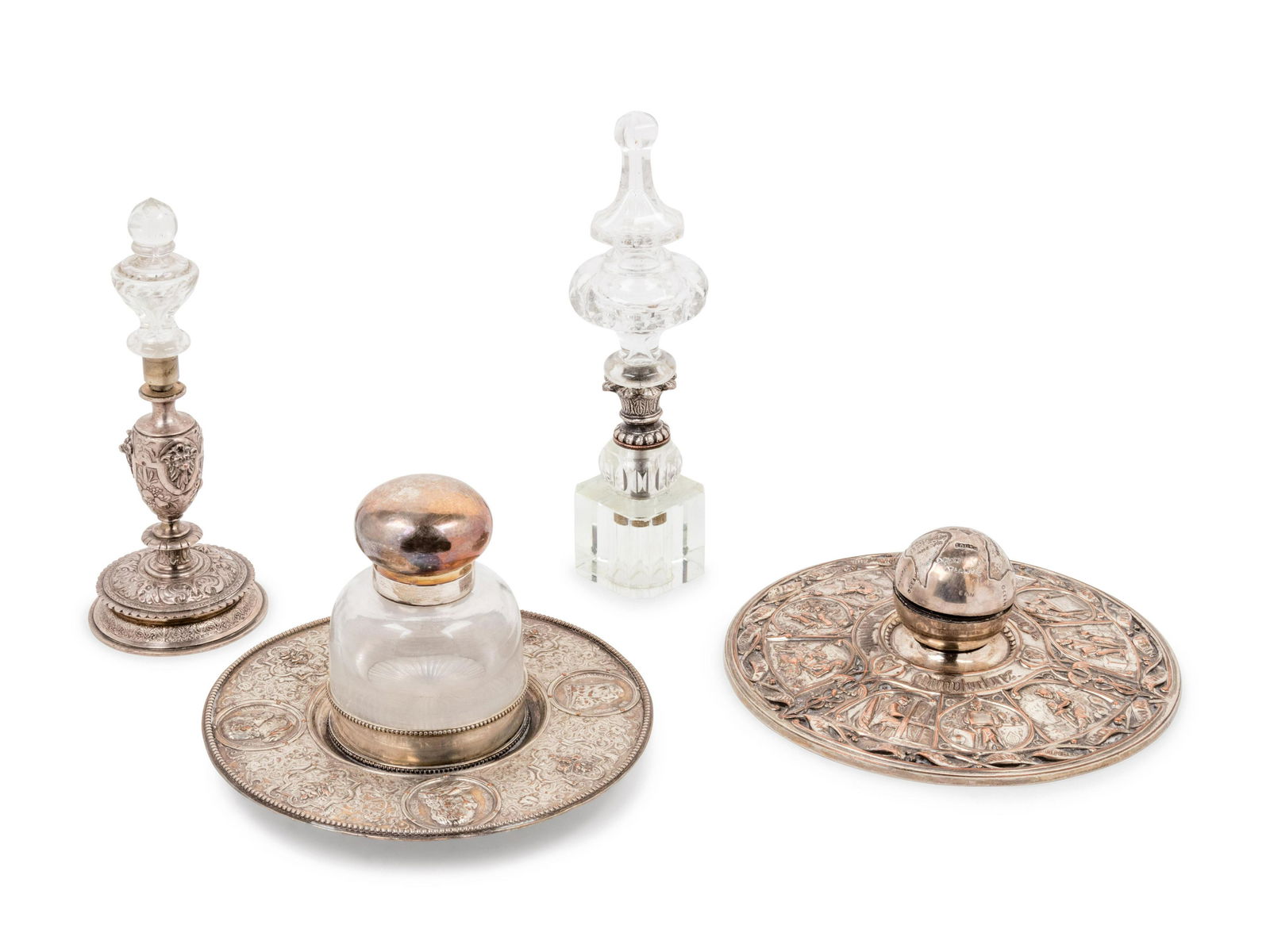 Four Silver-Plate or Silver-Plate Mounted Table (1 of 1)