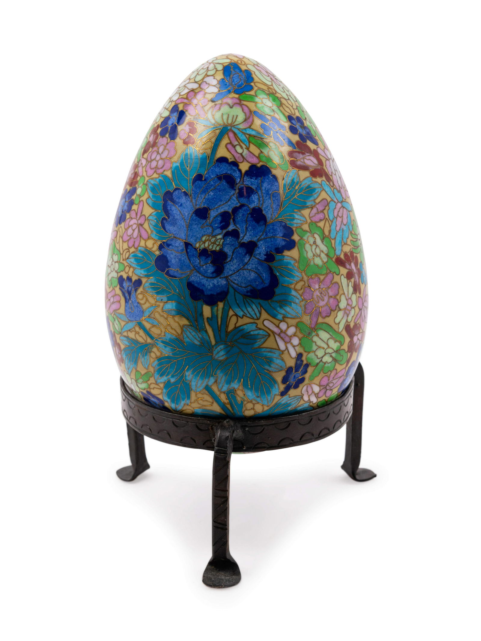 A Continental Cloisonne Enamel Egg with Stand (1 of 2)