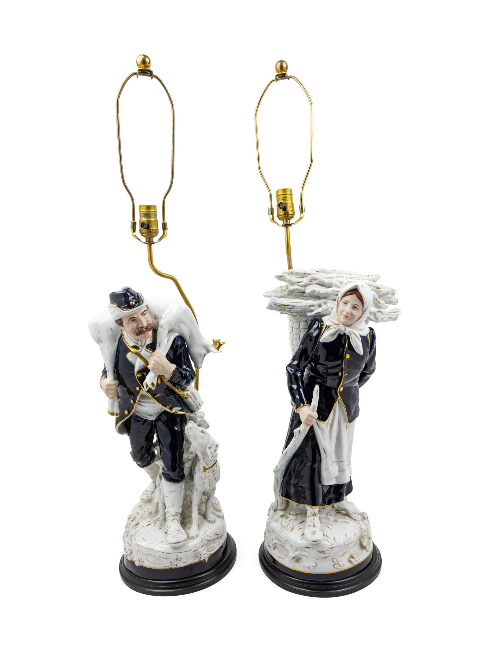 A Pair of Continental Porcelain Figural Lamps (1 of 1)