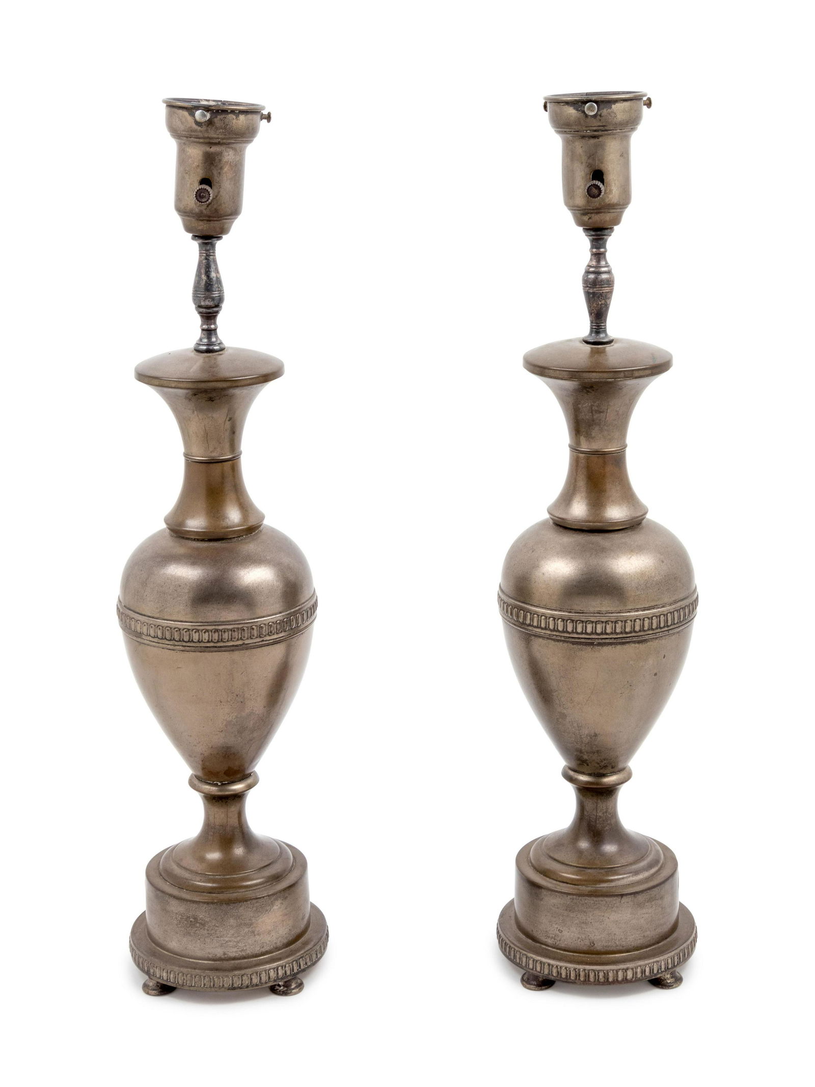 A Pair of Cast Metal Table Lamps (1 of 1)