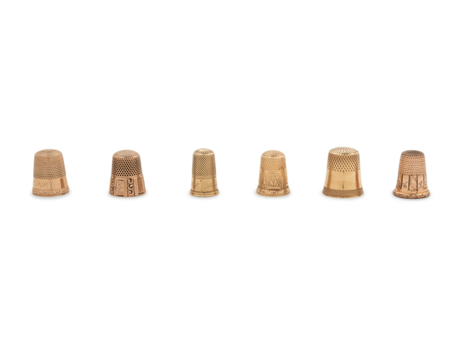 Six American Gold Thimbles (1 of 8)