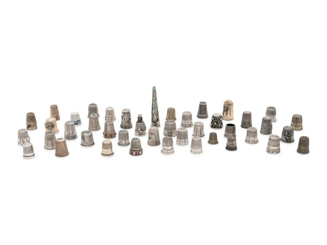 A Collection of Silver, Silver-Plate and Brass Thimbles (1 of 10)
