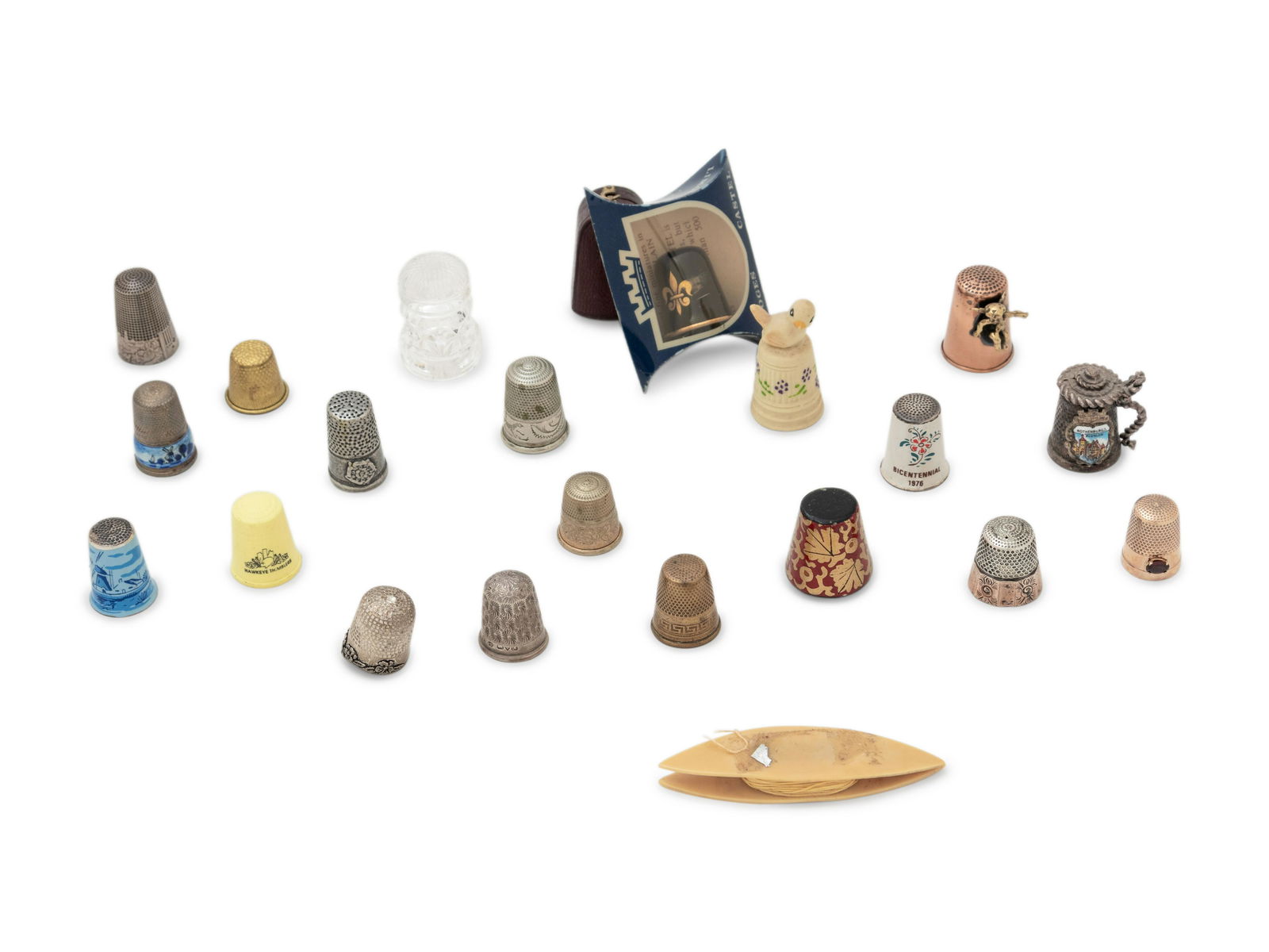 A Collection of Thimbles and a Tatting Shuttle (1 of 5)