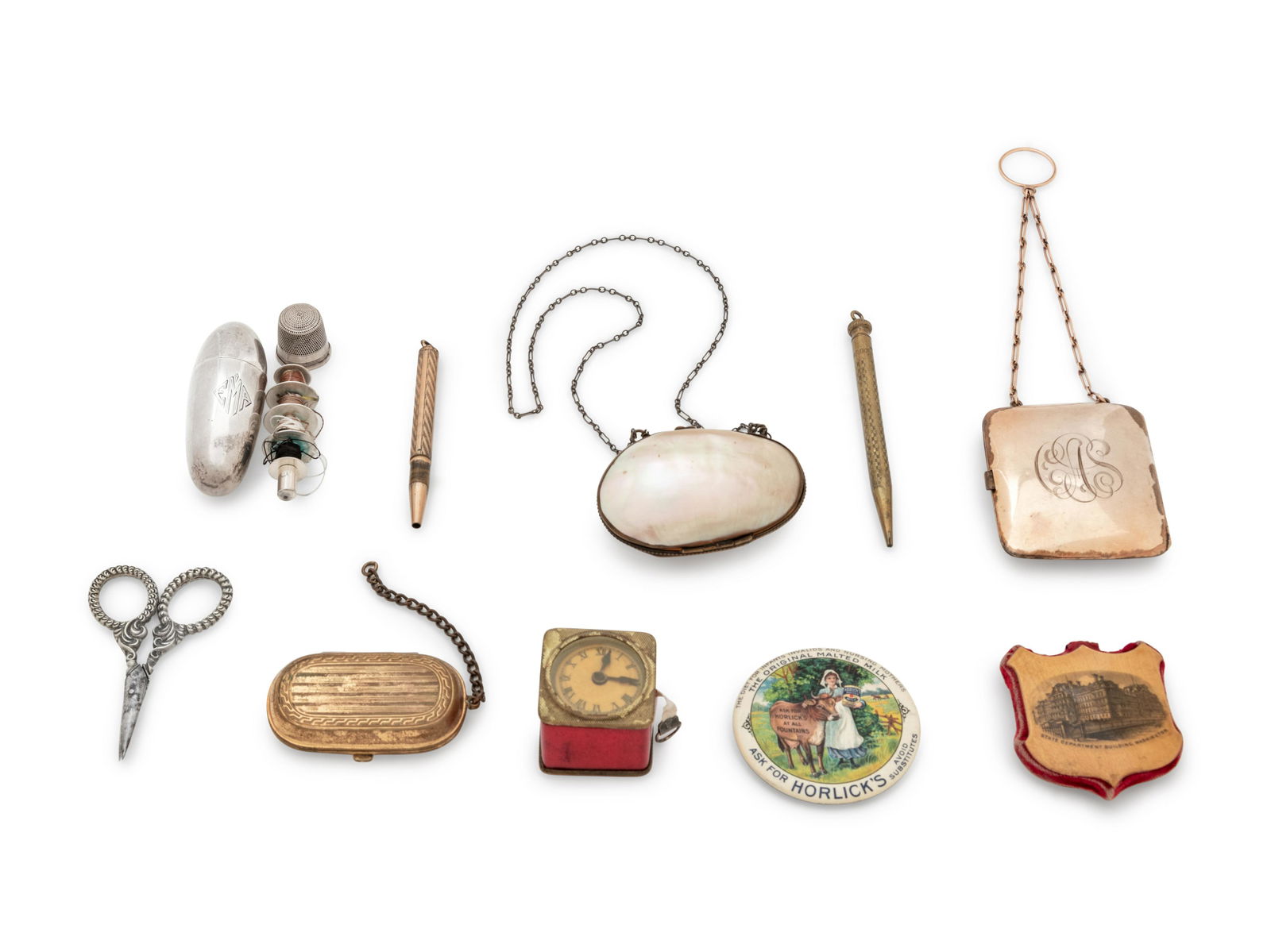 Two Gilt Metal Coin Purses, a Shell Purse and a Group (1 of 6)