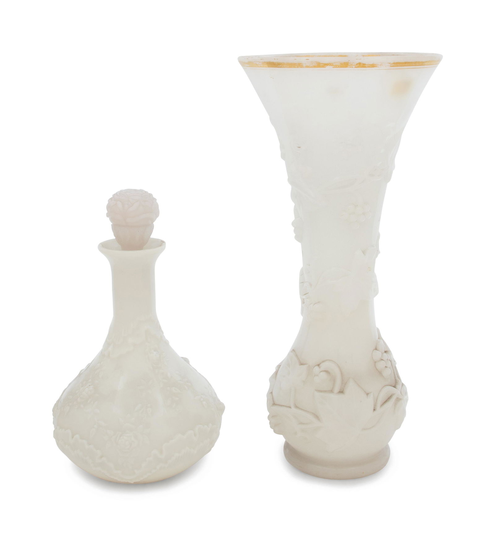 Two Pressed White Glass Articles (1 of 1)