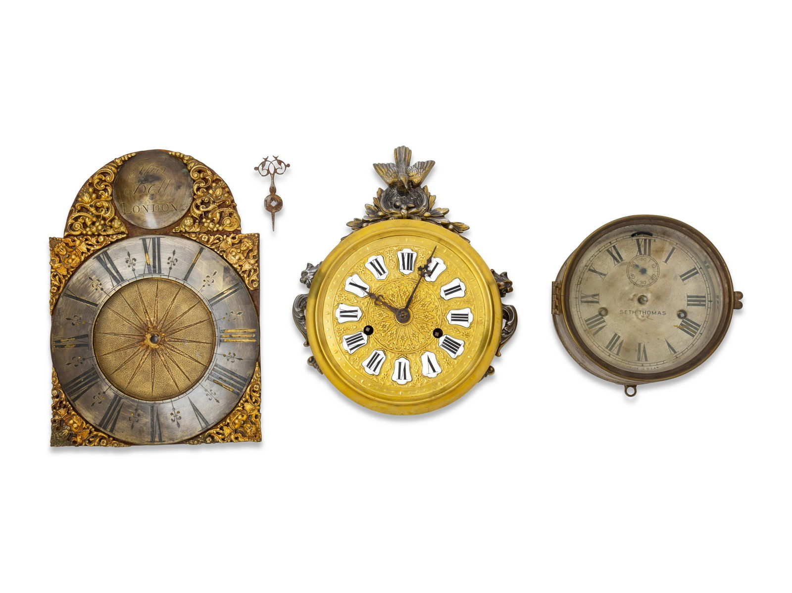 Two Circular Metal Wall Clocks (1 of 1)