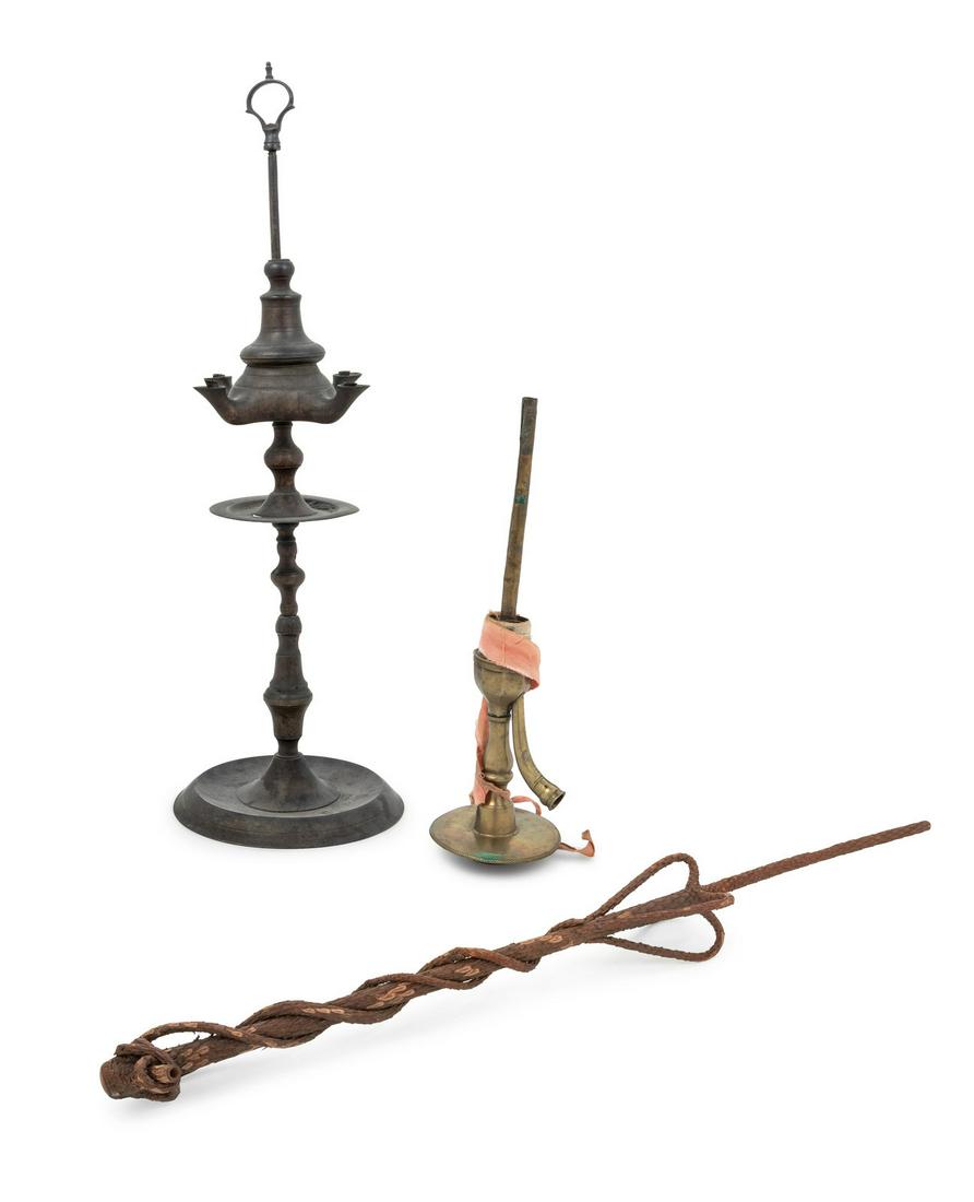 A Brass Lamp and a Brass Pipe Base with a Turkish (1 of 6)