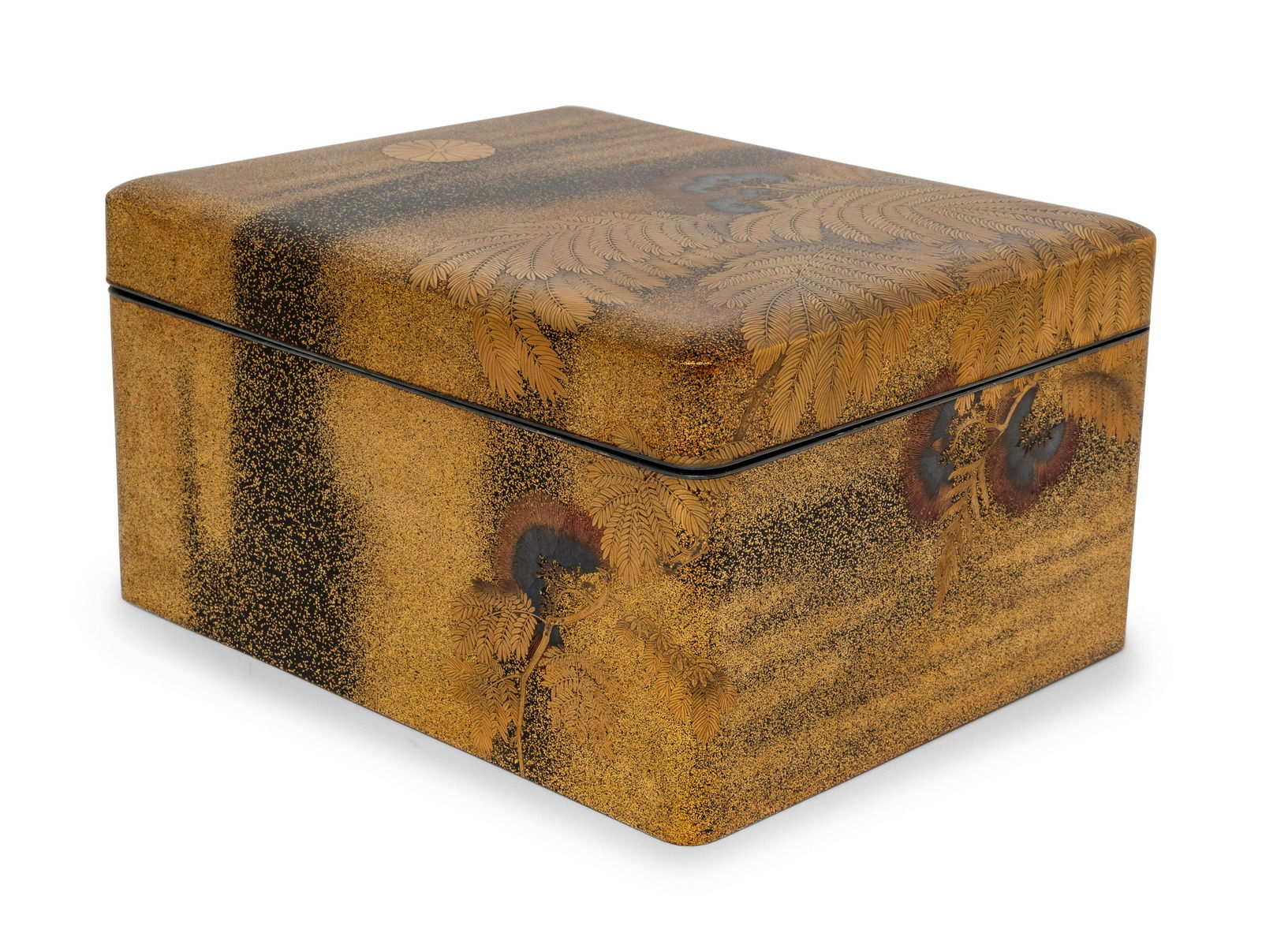 A Japanese Gilt and Polychrome Lacquer Box  (1 of 2)