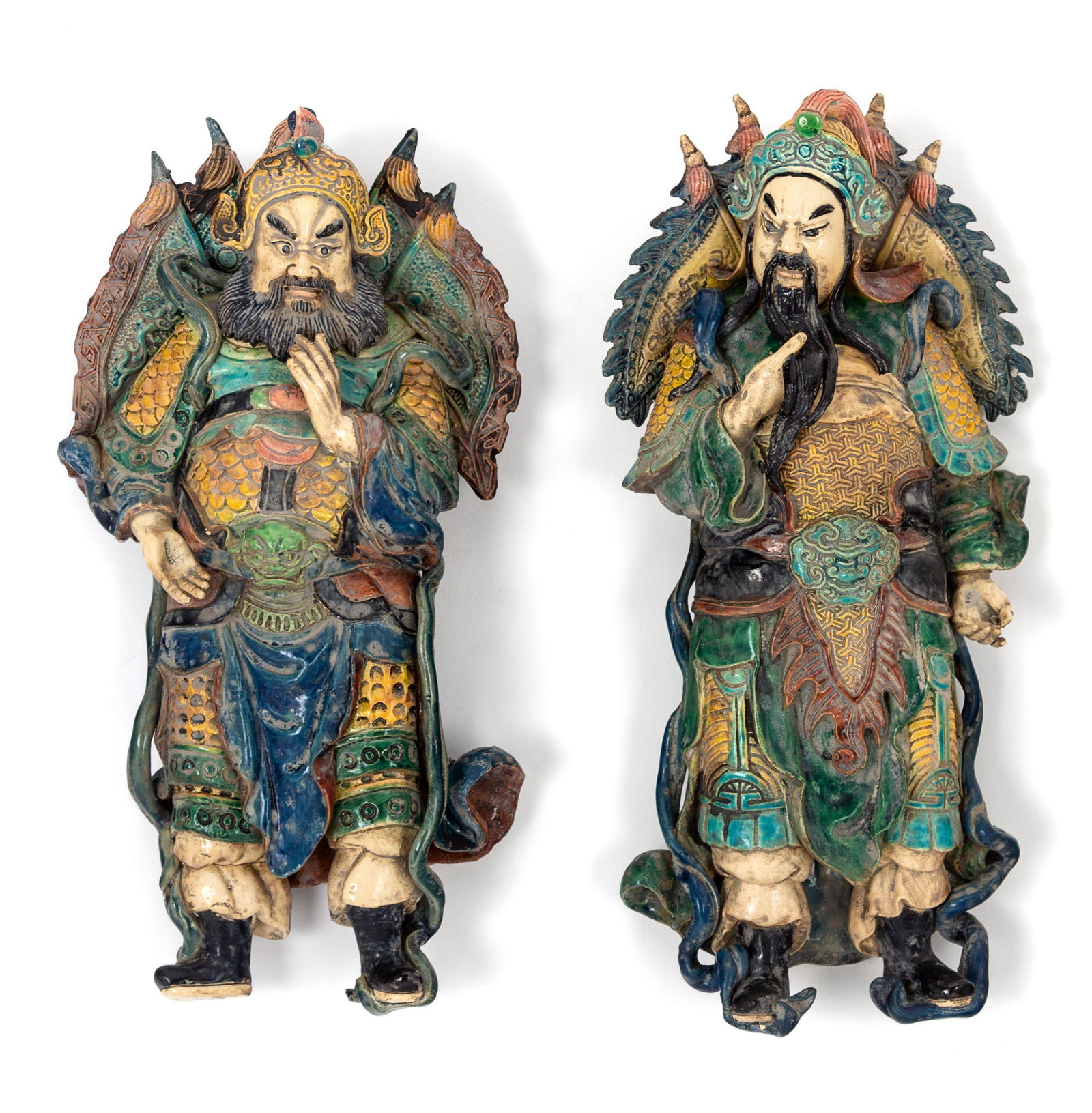 A Pair of Chinese Porcelain Figures of Guardians (1 of 1)