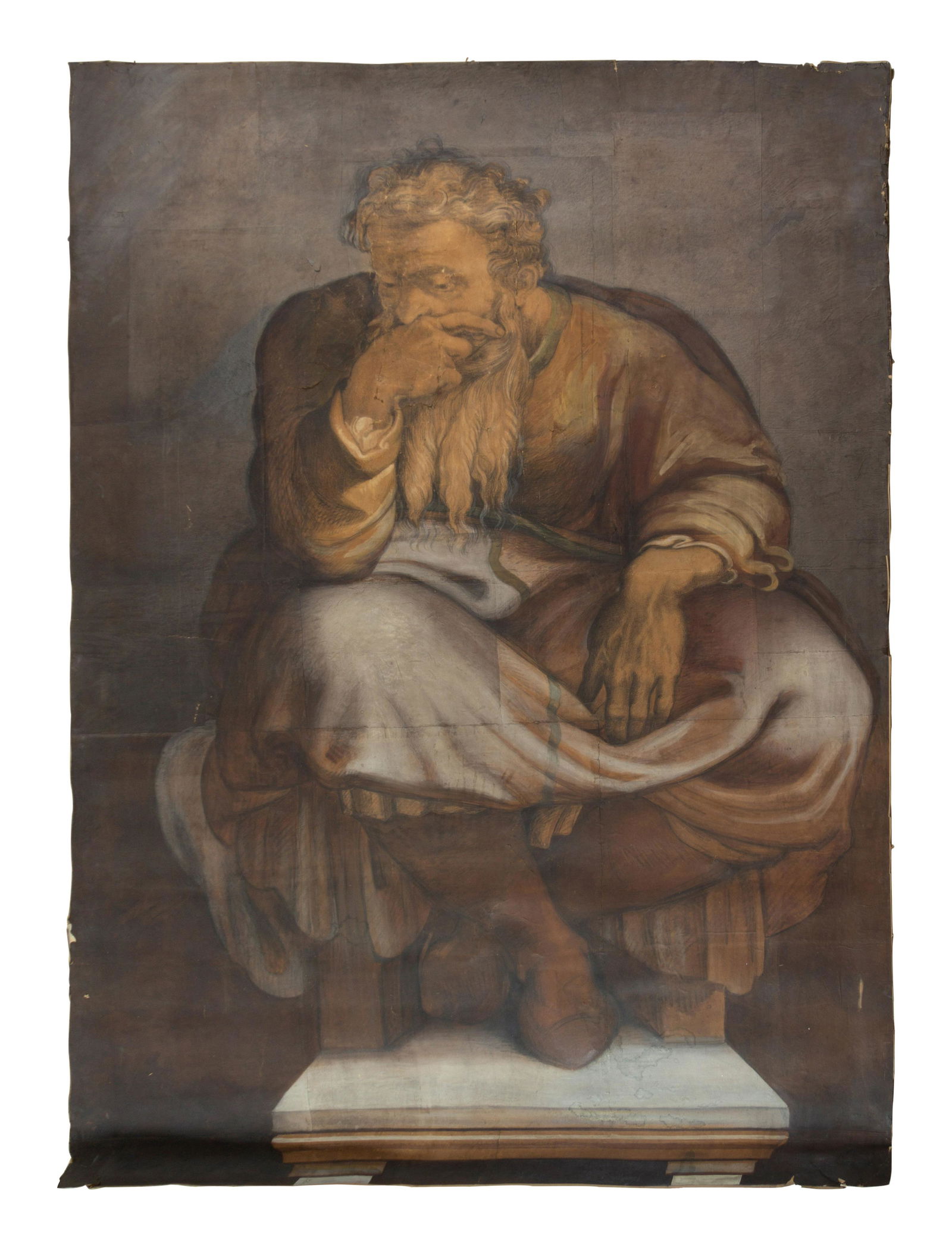 Italian School, 18th/19th Century: Italian School, 18th/19th Century Sistine Jeremiah (After Michelangelo) oil on canvas 115 1/2 x 82 1/4 inches. Property from the Collection of James Flynn and Bill Wiley, Chicago, Illinois