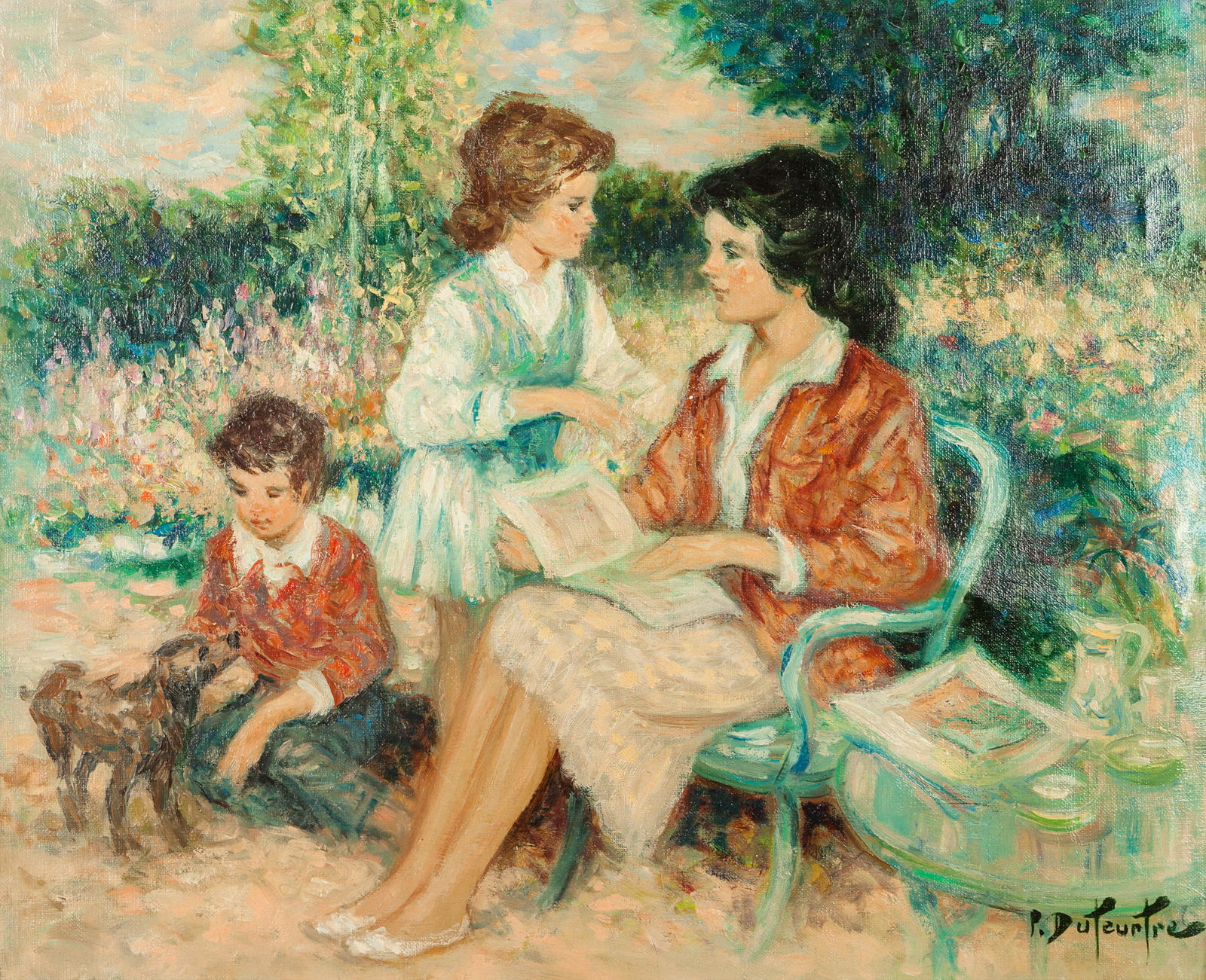 Pierre Eugene Duteurtre (French, 1911-1989) Famille au (1 of 2)